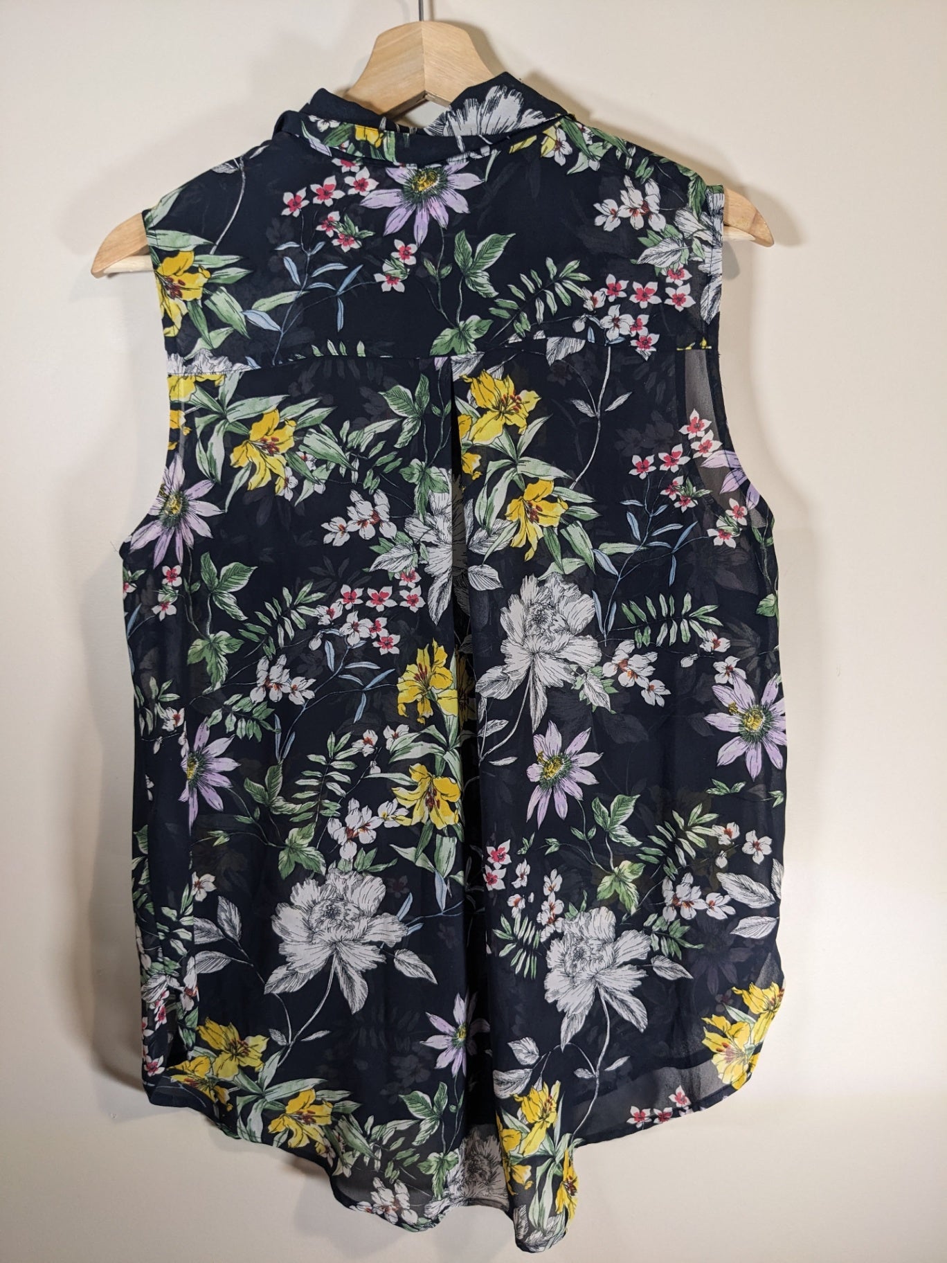 H&M Navy Floral Blouse - Sz 10
