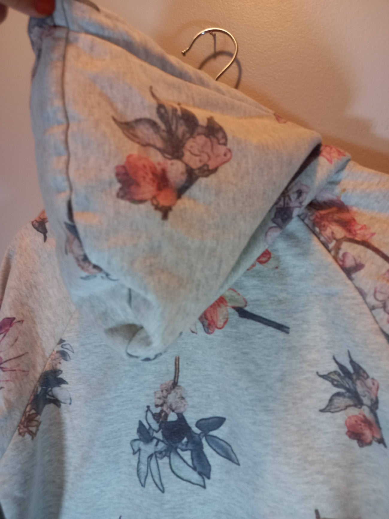 Obey Floral Grey Hoodie Sz S