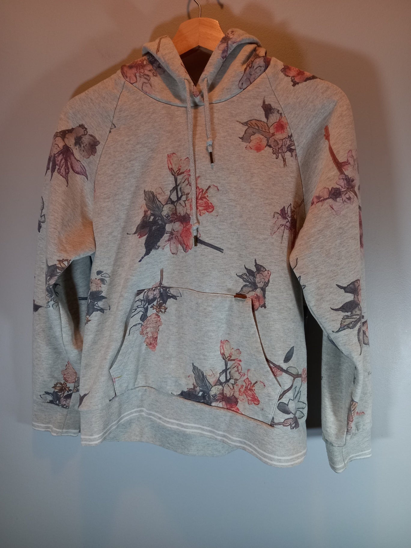 Obey Floral Grey Hoodie Sz S