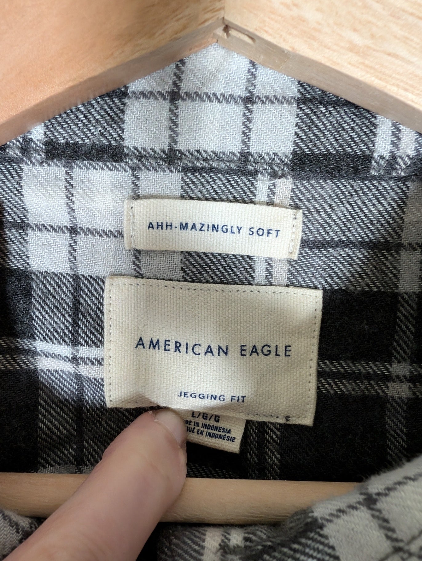 American Eagle Ahh-Mazingly Soft Plaid Long-Sleeve - Large