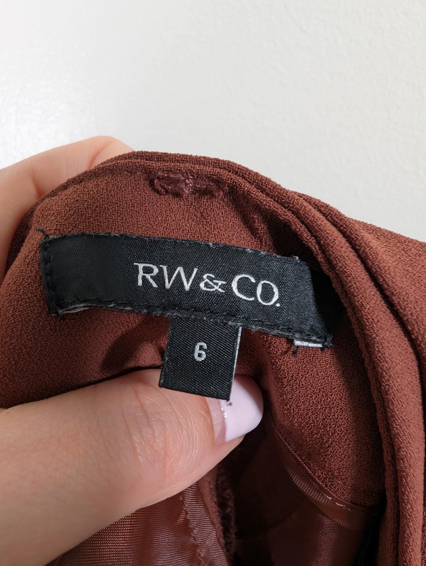RW&Co. Brown tie waist pant - SZ 6