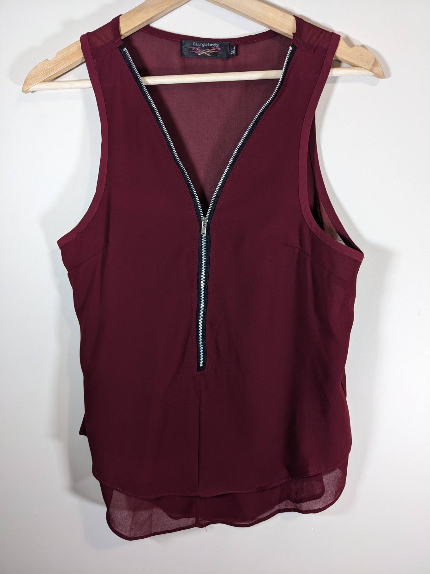 G. Lungta London Burgundy Blouse - M/L