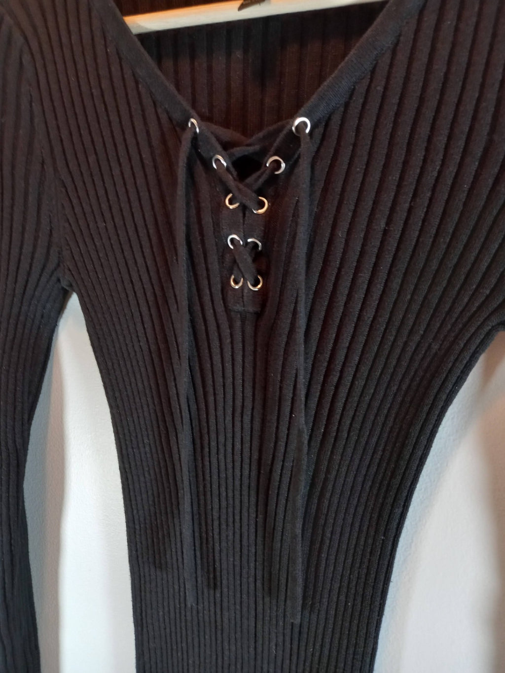 Aqua Black Sweater Dress Sz L