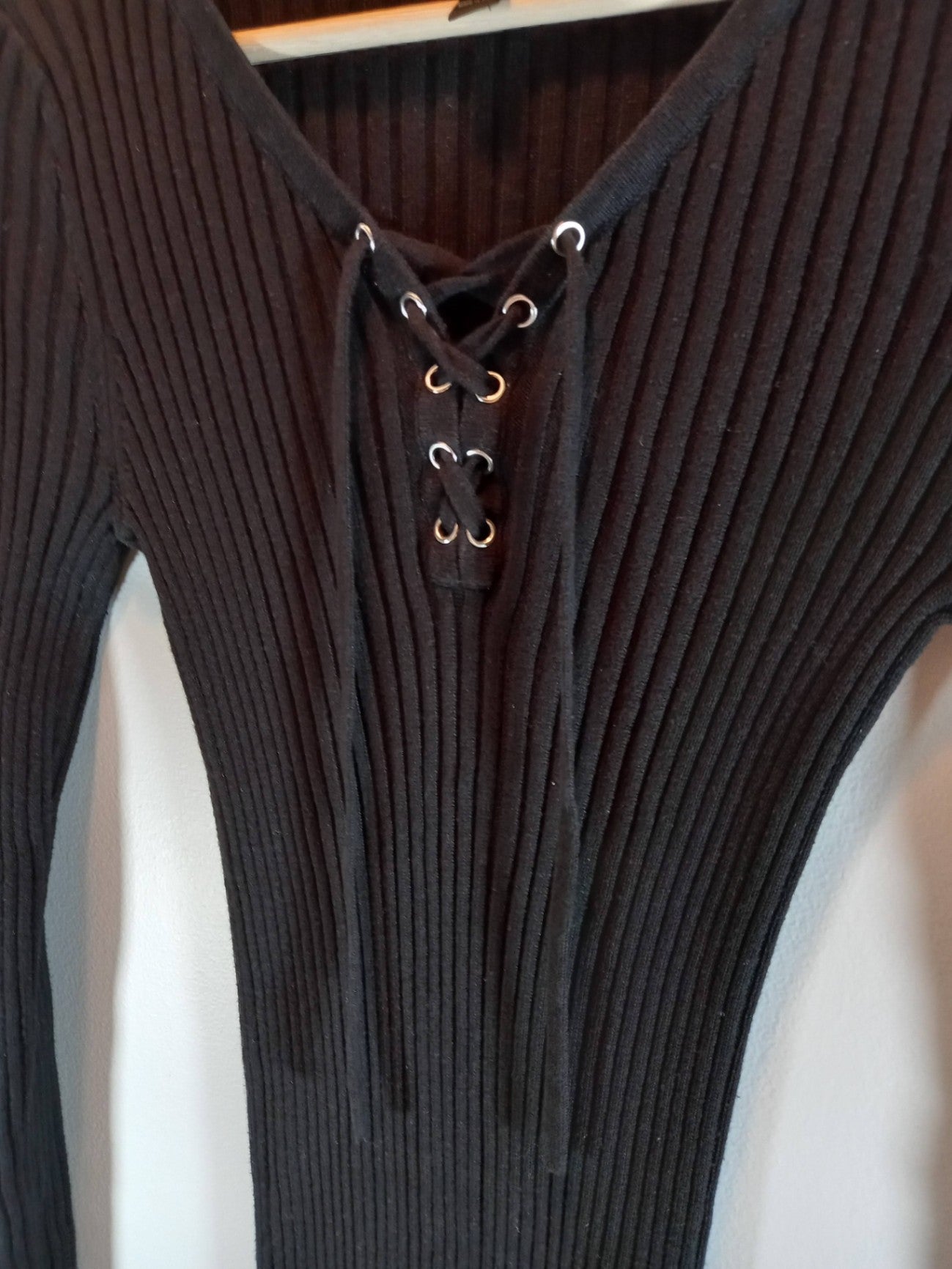 Aqua Black Sweater Dress Sz L