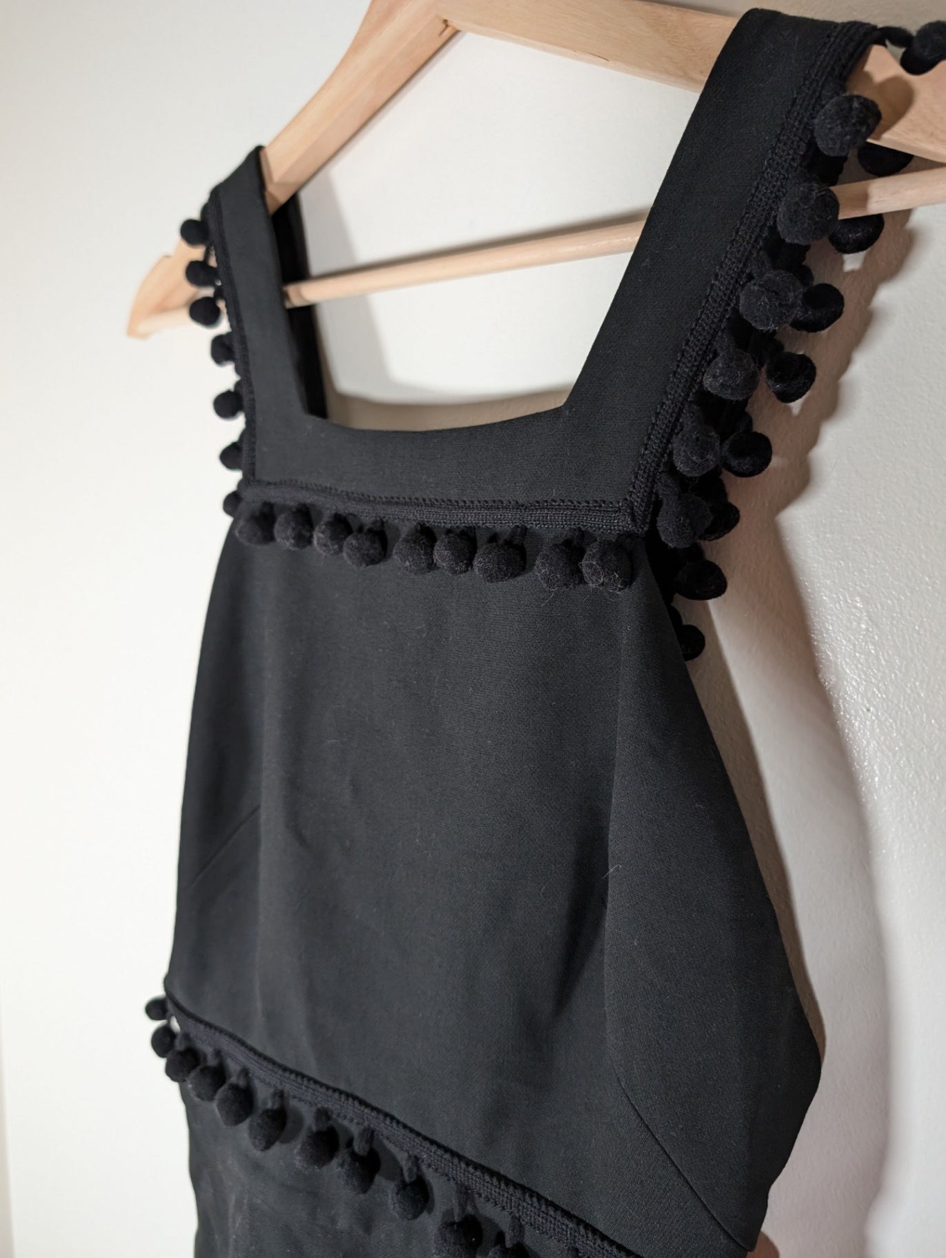 Zara black pom pom dress - x-small