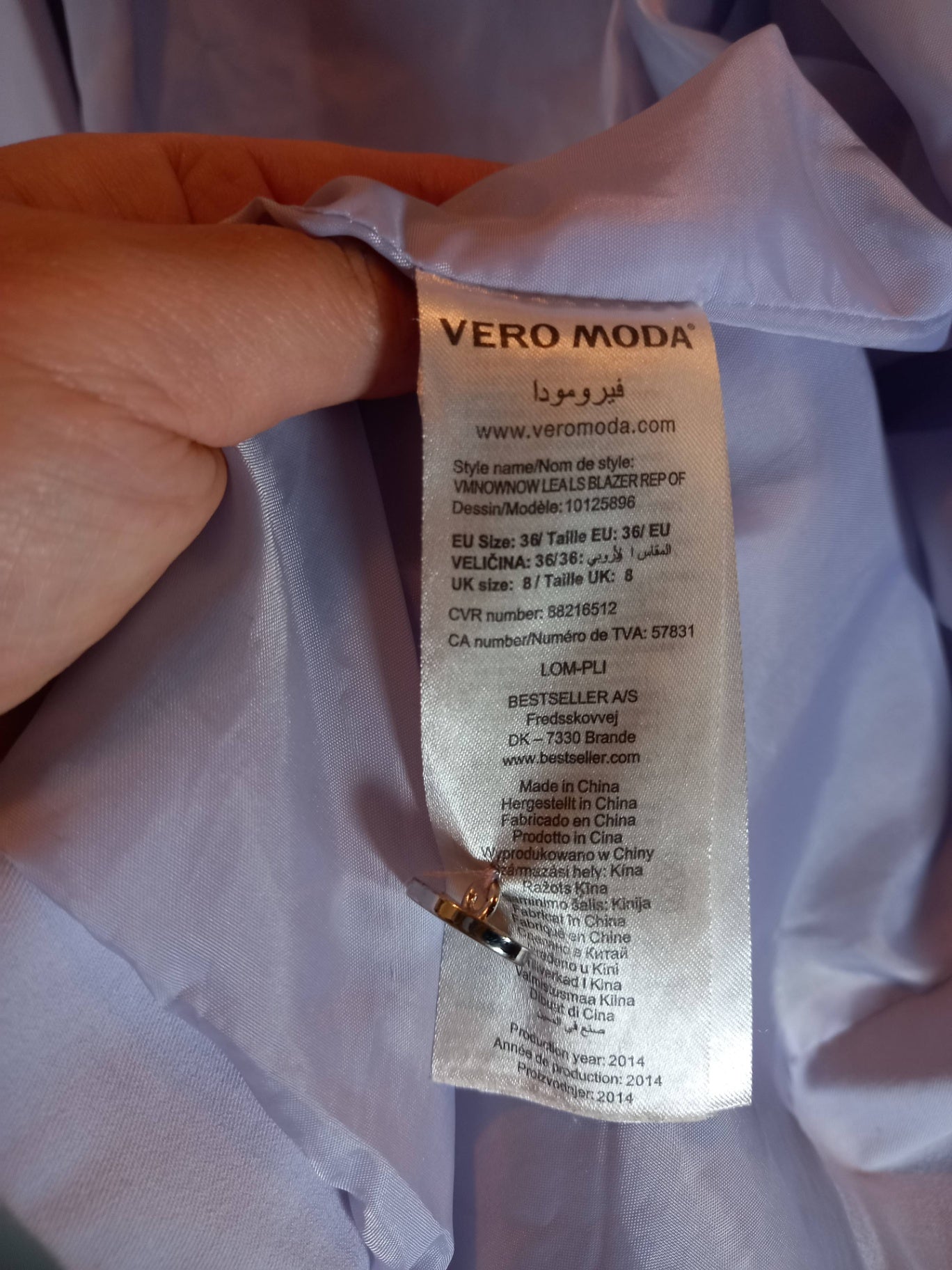 Vero Moda Lavender Blazer Sz 36