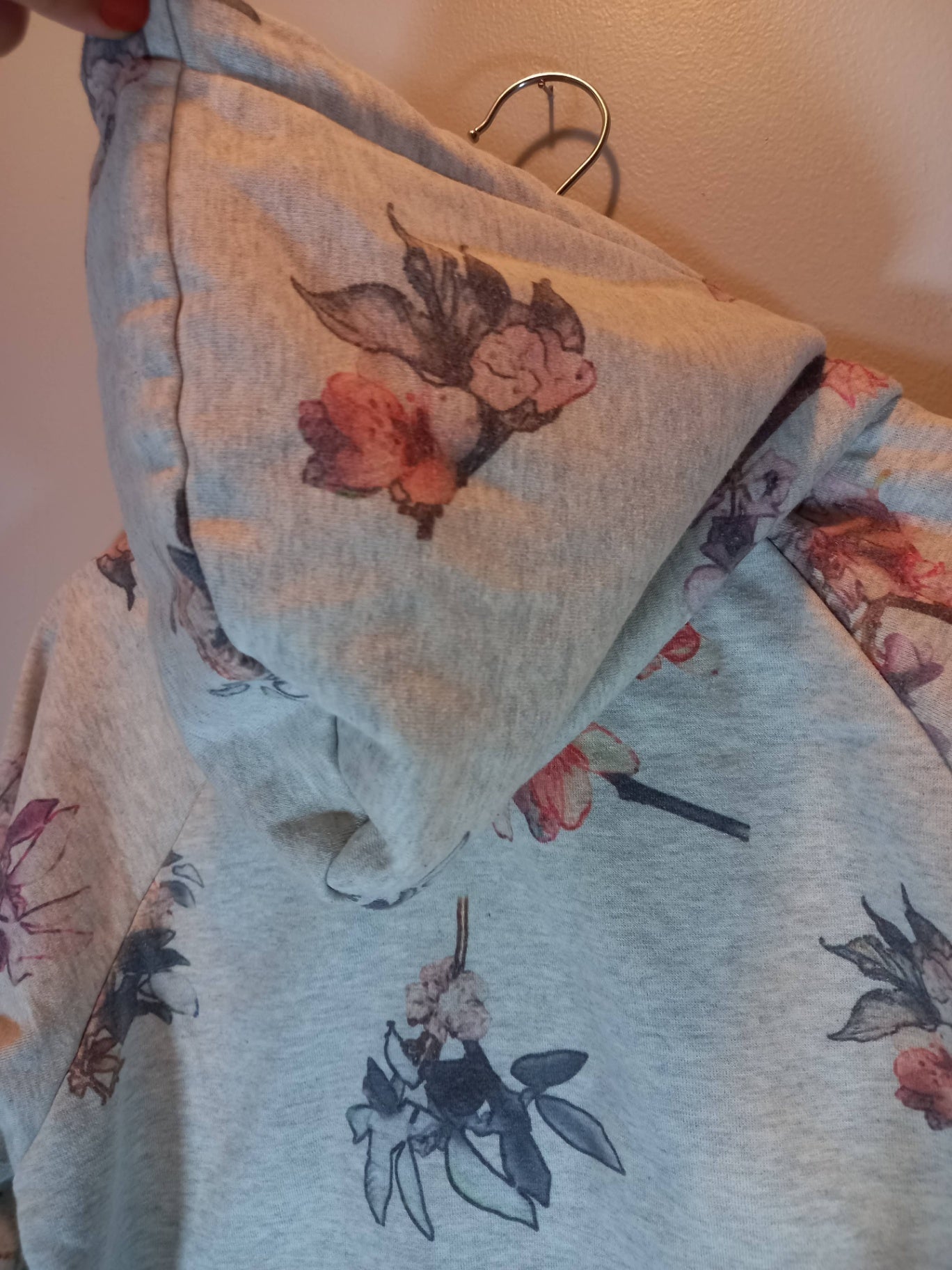 Obey Floral Grey Hoodie Sz S