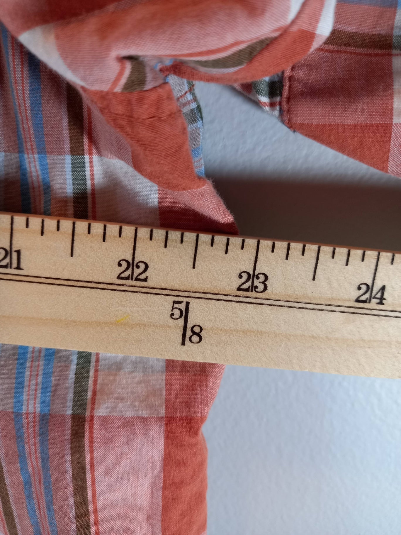 George Men's Orange Plaid Shirt Sz L