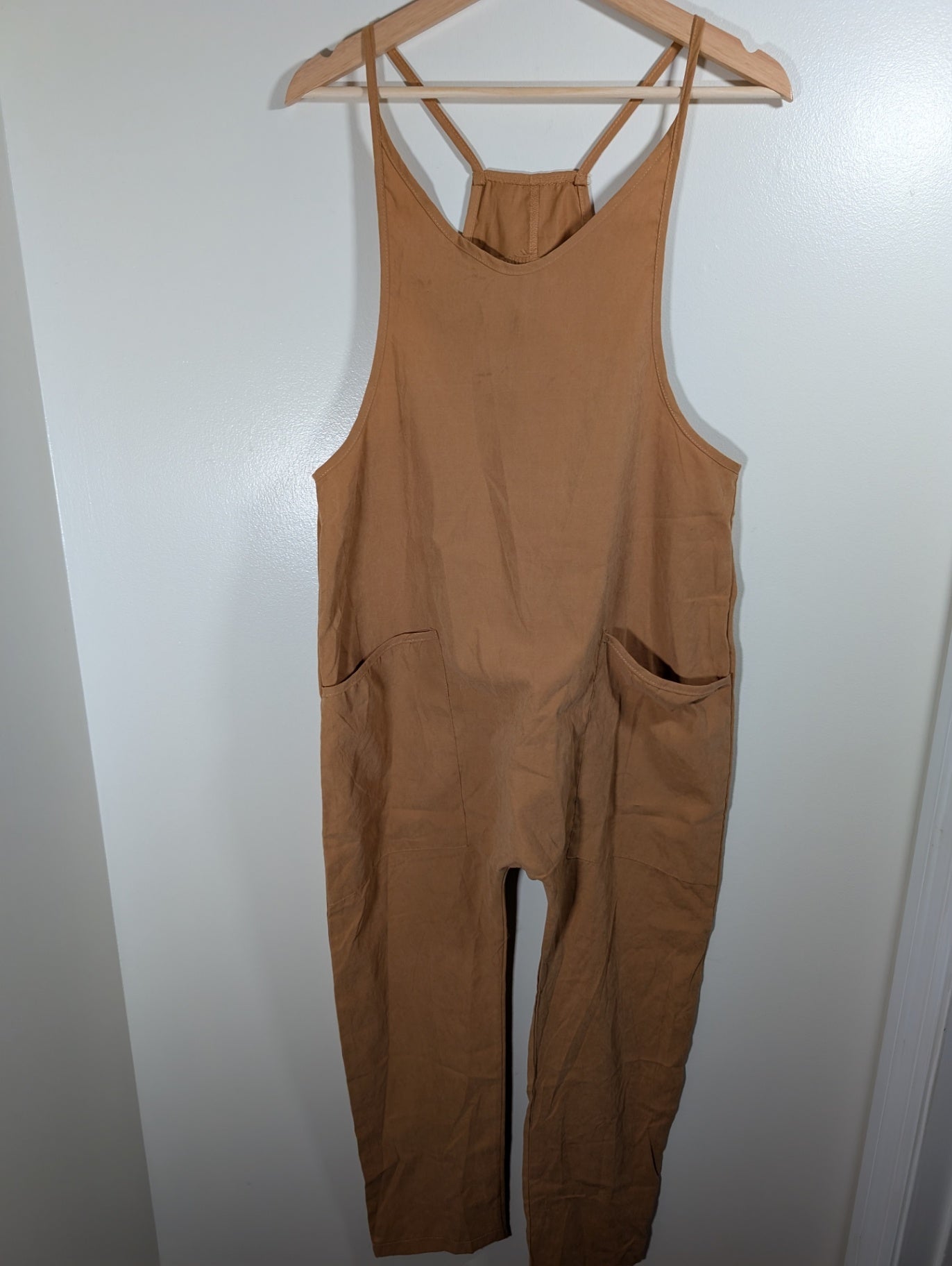 Shein tan overalls - Small