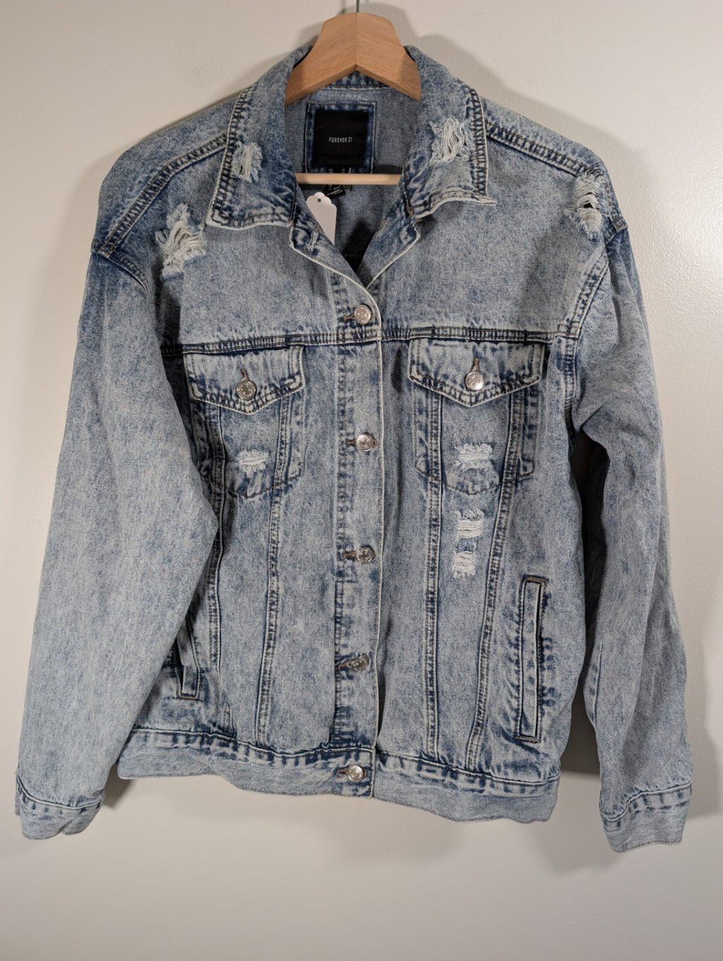 Forever 21 distressed jean Jacket - Medium