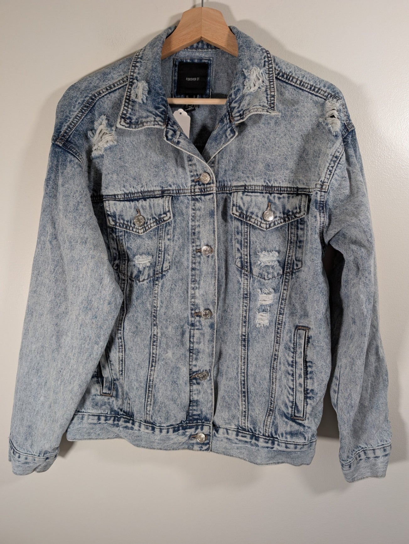 Forever 21 distressed jean Jacket - Medium