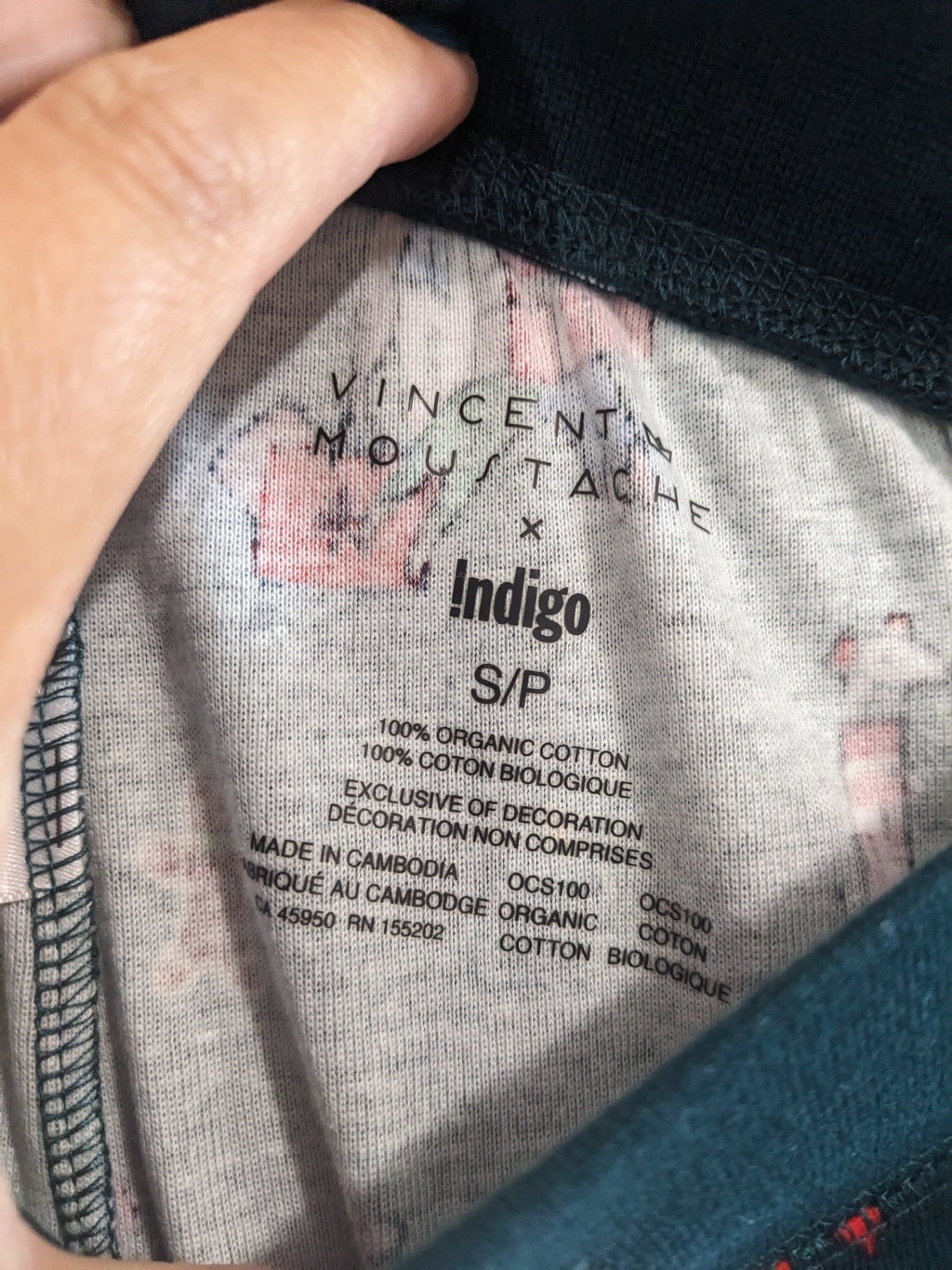 Vincent Moustache Organic Cotton Pajama Set - Small