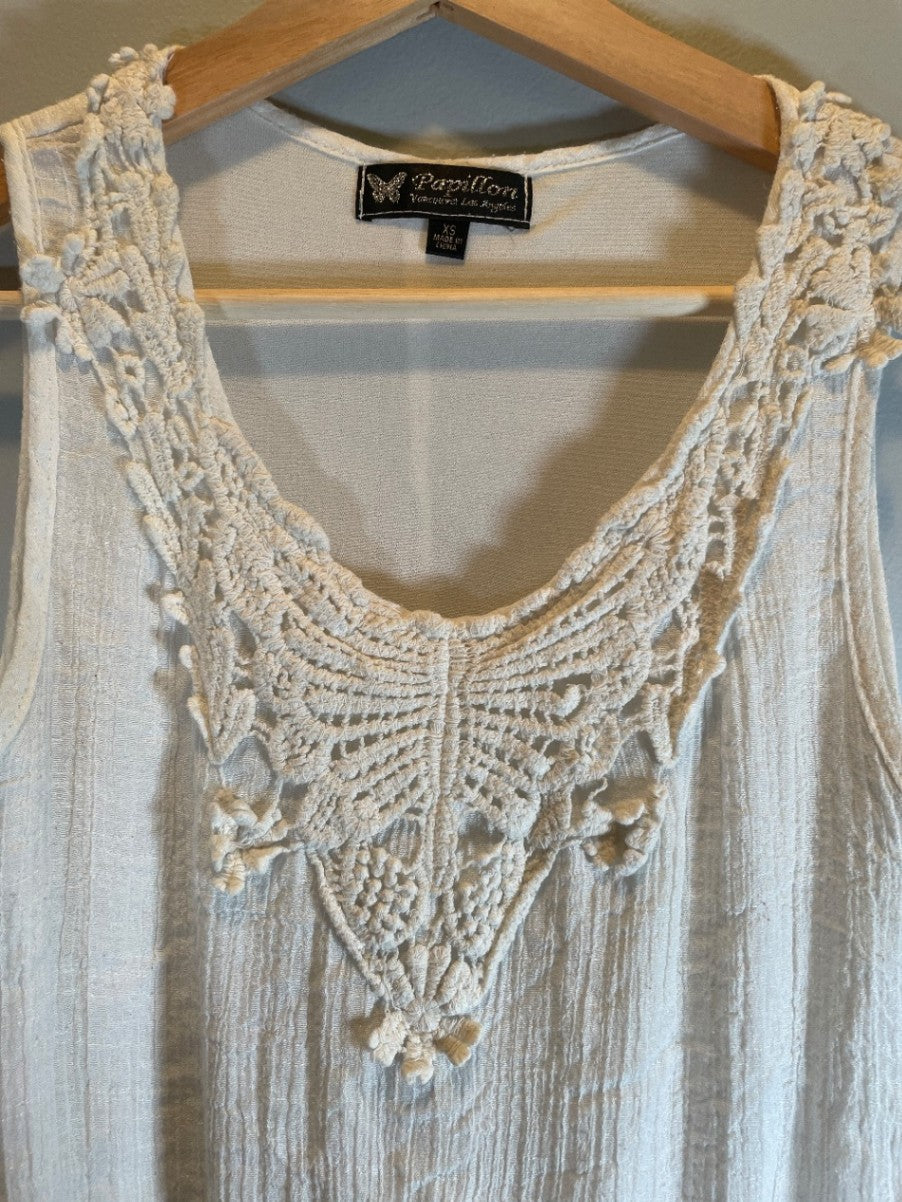 Papillon white sleeveless dress - XS