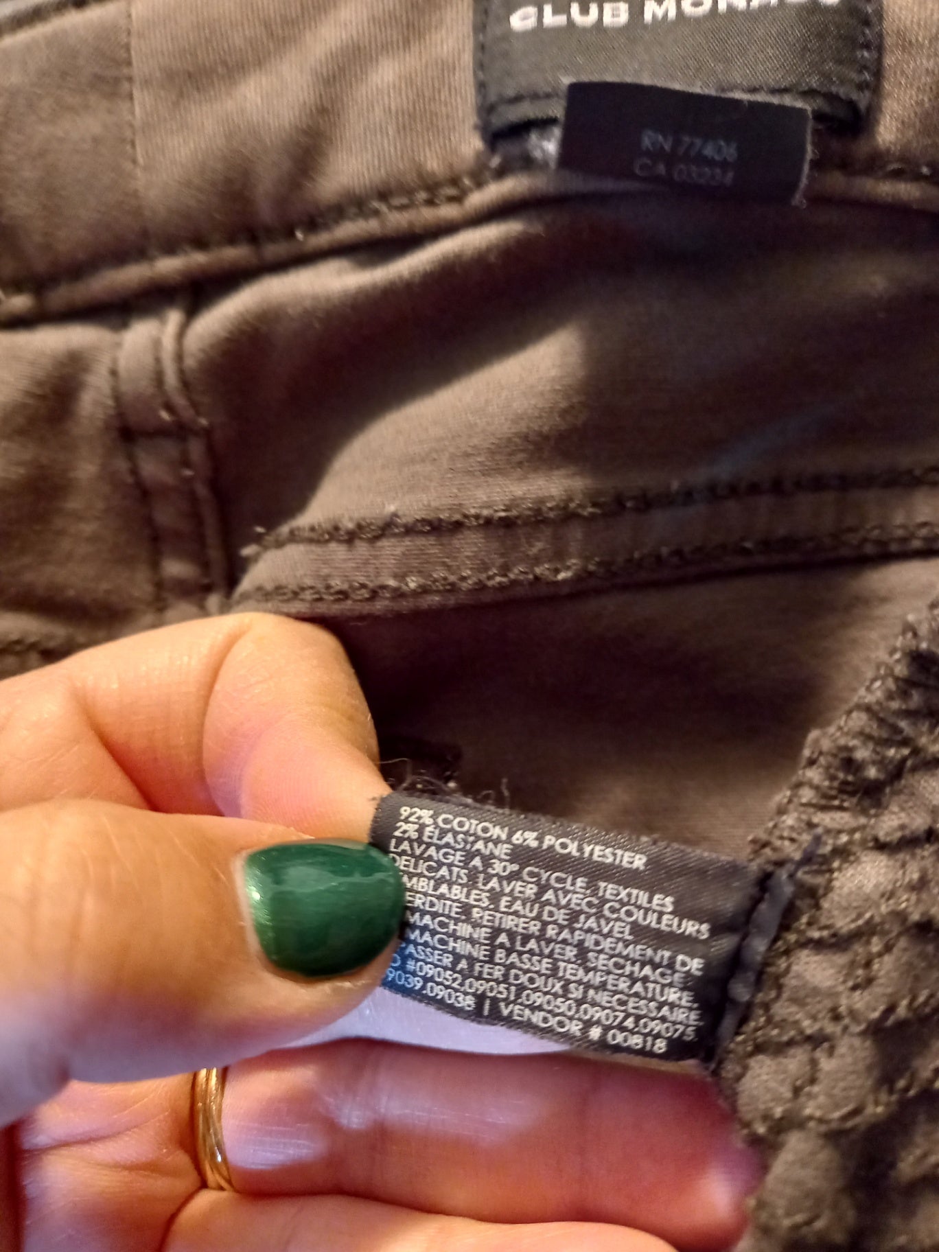 Club Monaco Olive Pants Sz 2