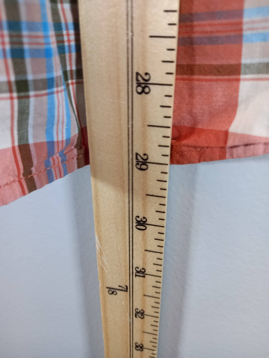 George Men's Orange Plaid Shirt Sz L