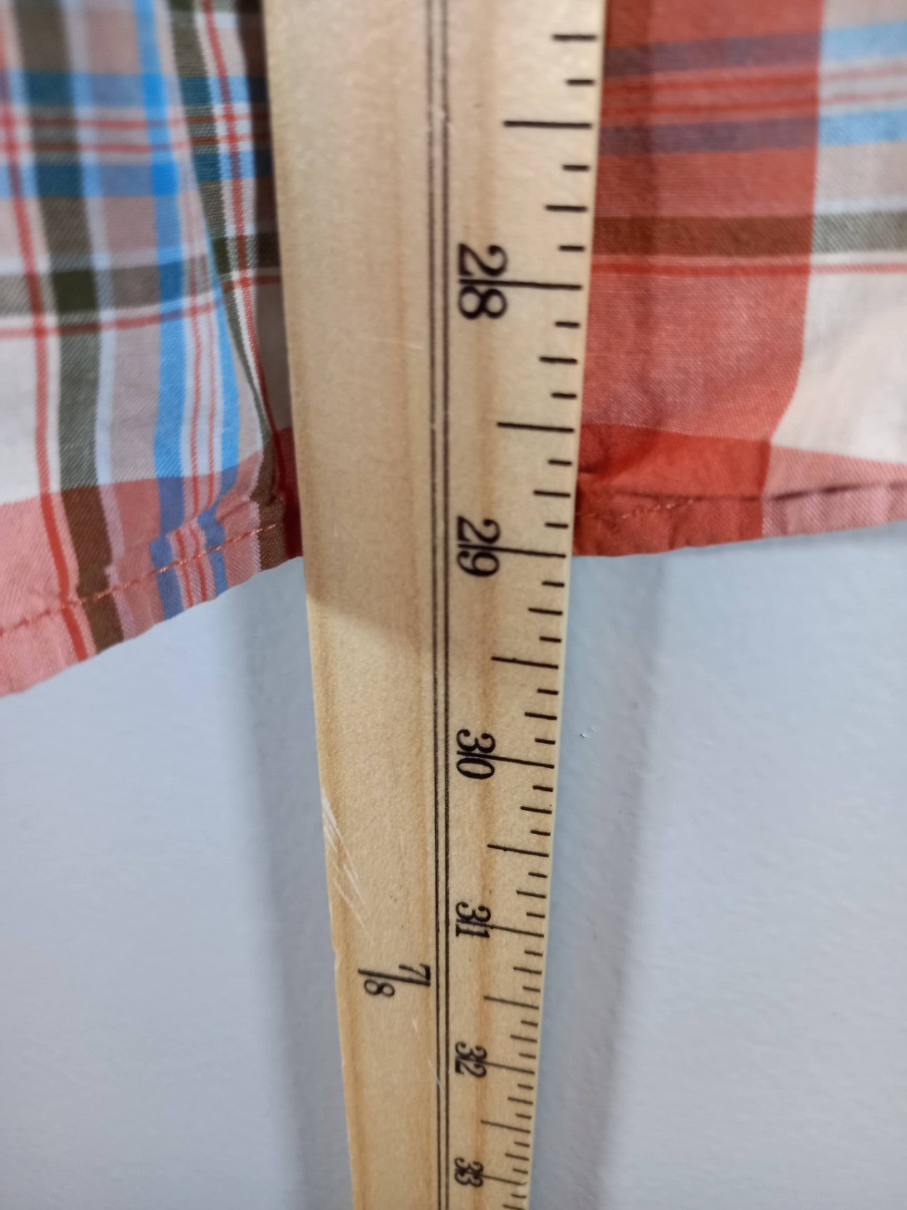 George Men's Orange Plaid Shirt Sz L