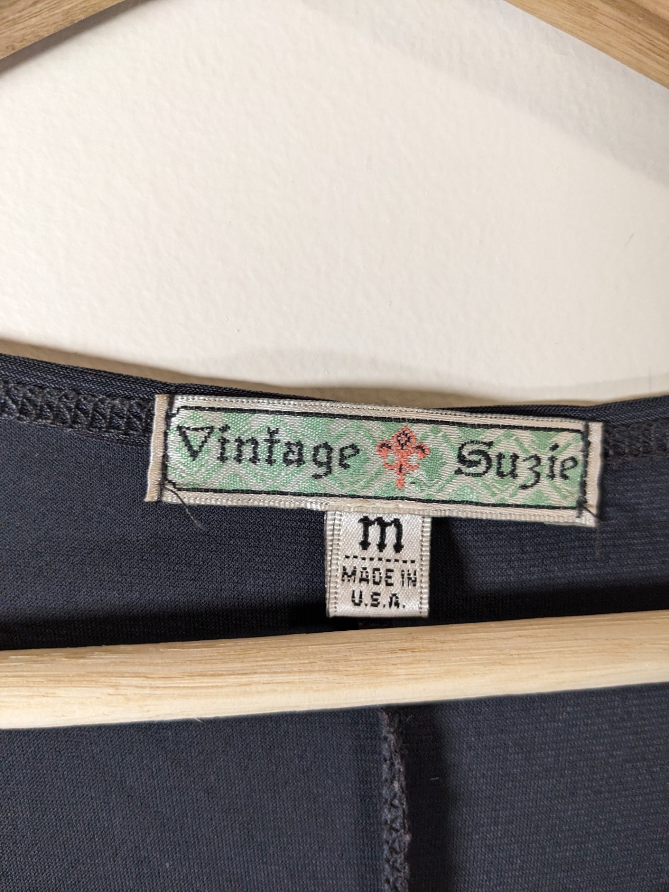 Vintage Suzie Dark Grey Blouse - Medium