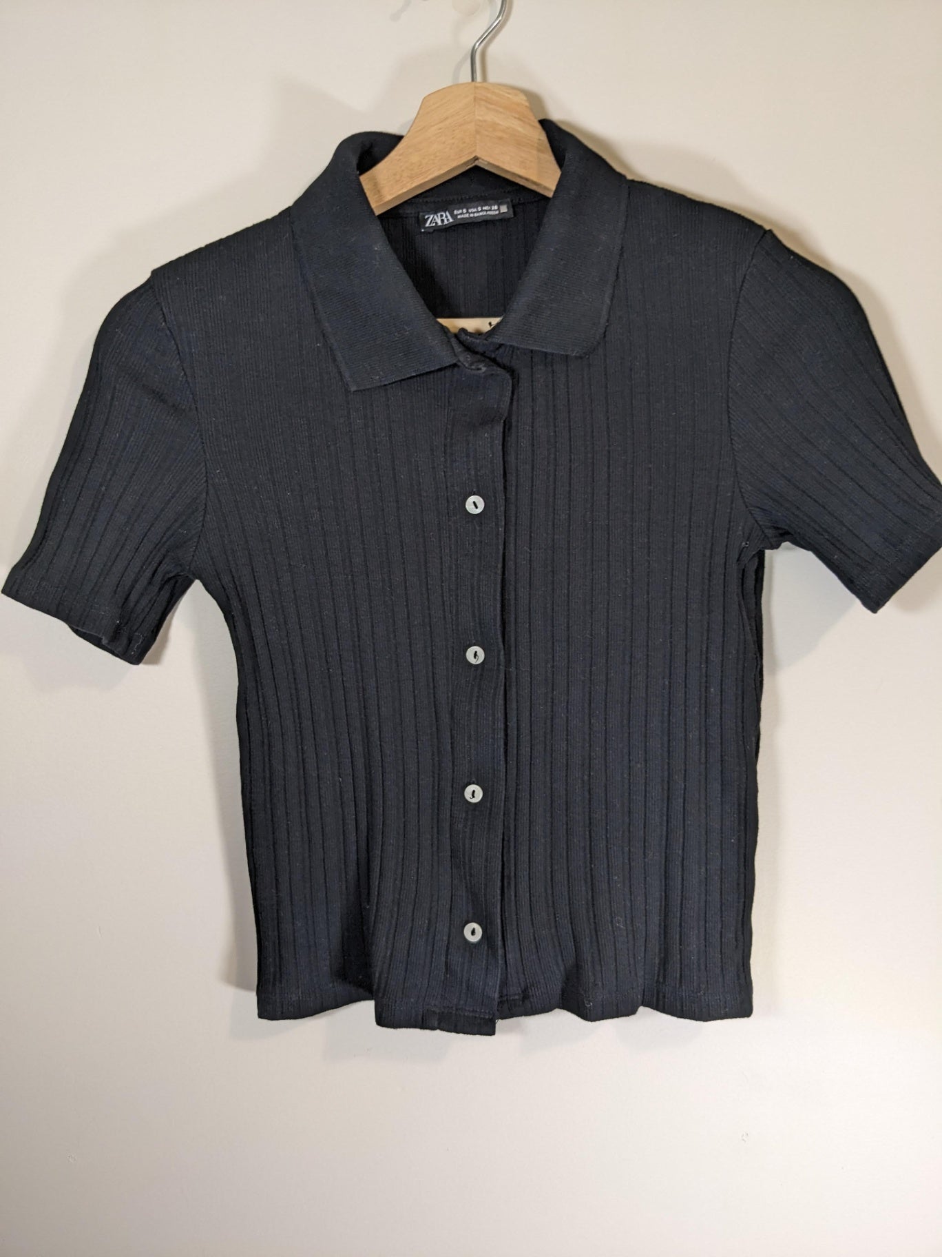 Zara Black Button Up Blouse - Small