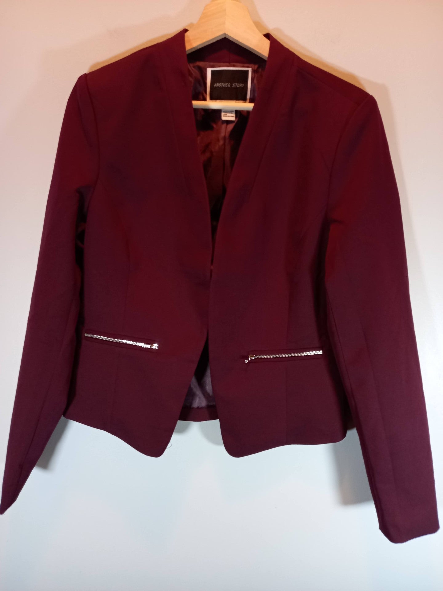 Another Story Maroon Blazer Sz L