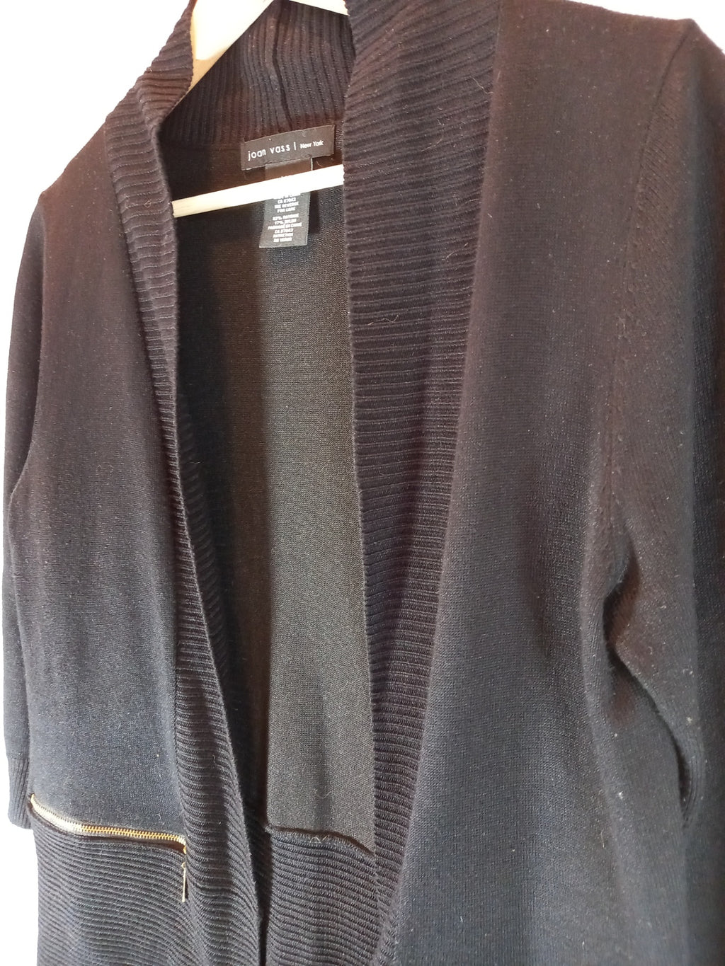 Joan Vass Black Cardigan - Medium