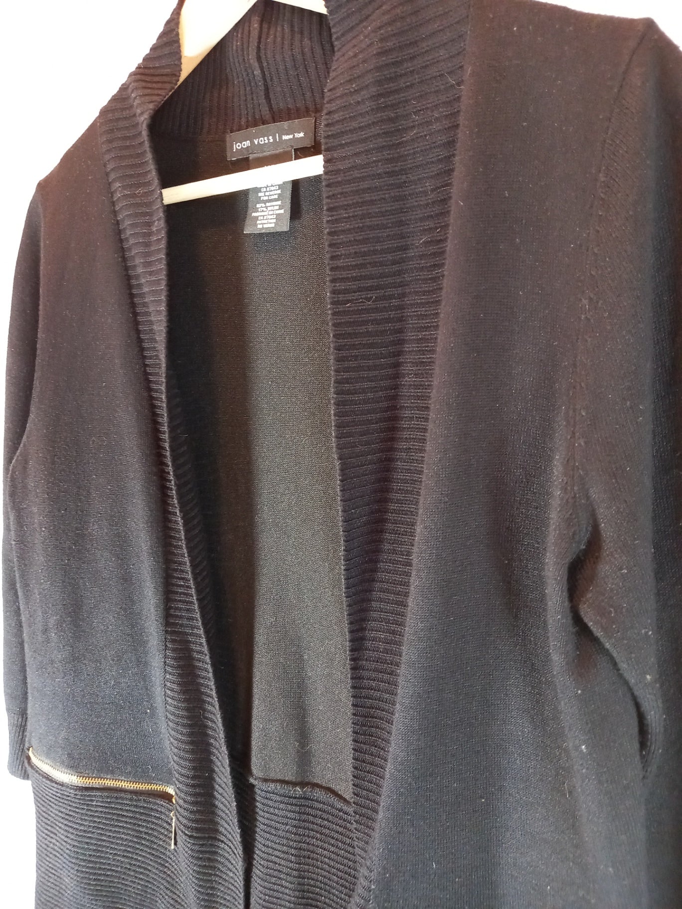 Joan Vass Black Cardigan - Medium