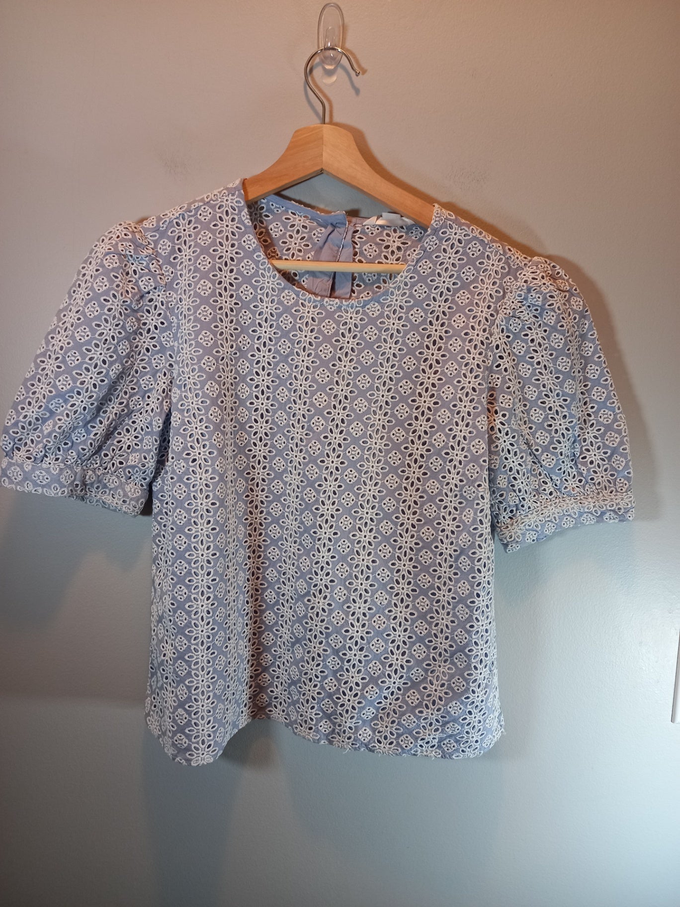 NWT Joe Fresh Blue & White Blouse Sz S