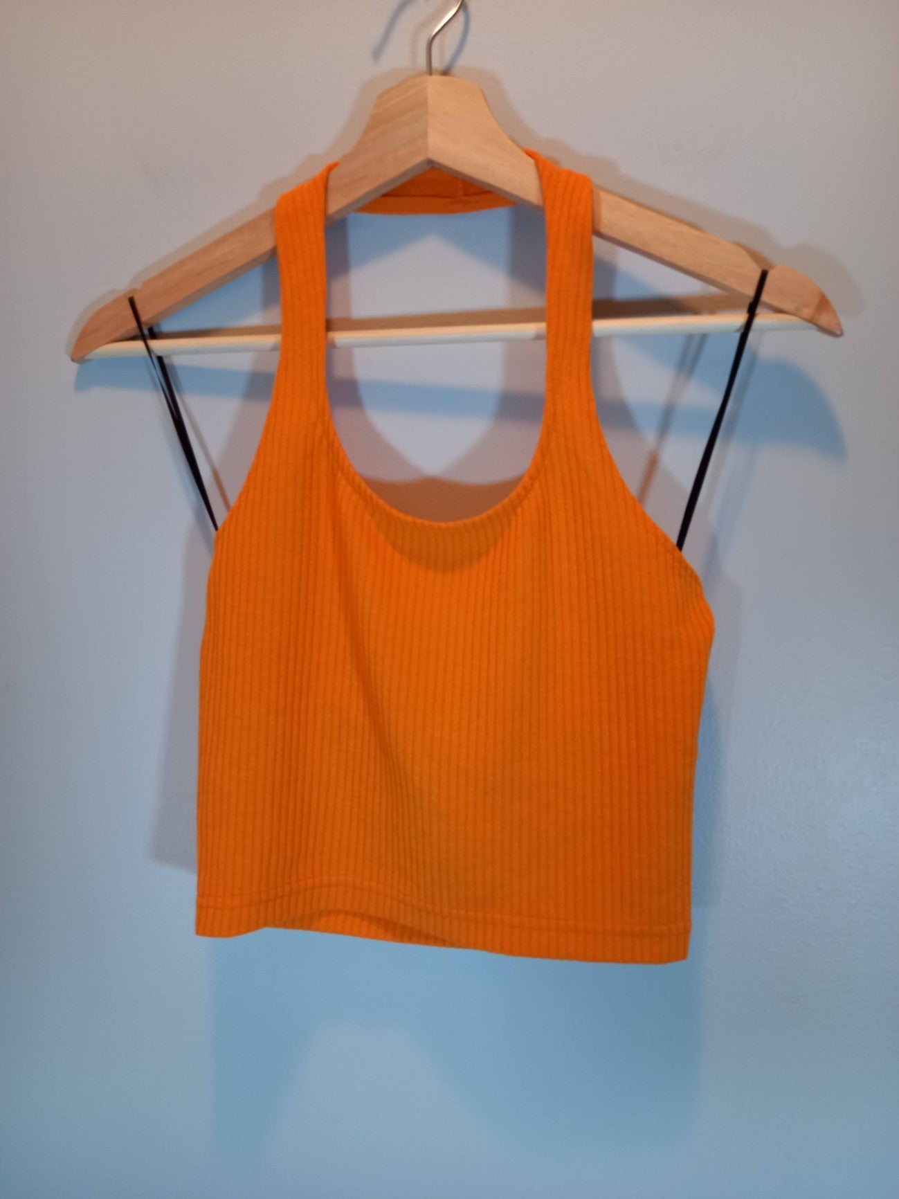 Divided H&M Orange Halter Crop Top Sz S