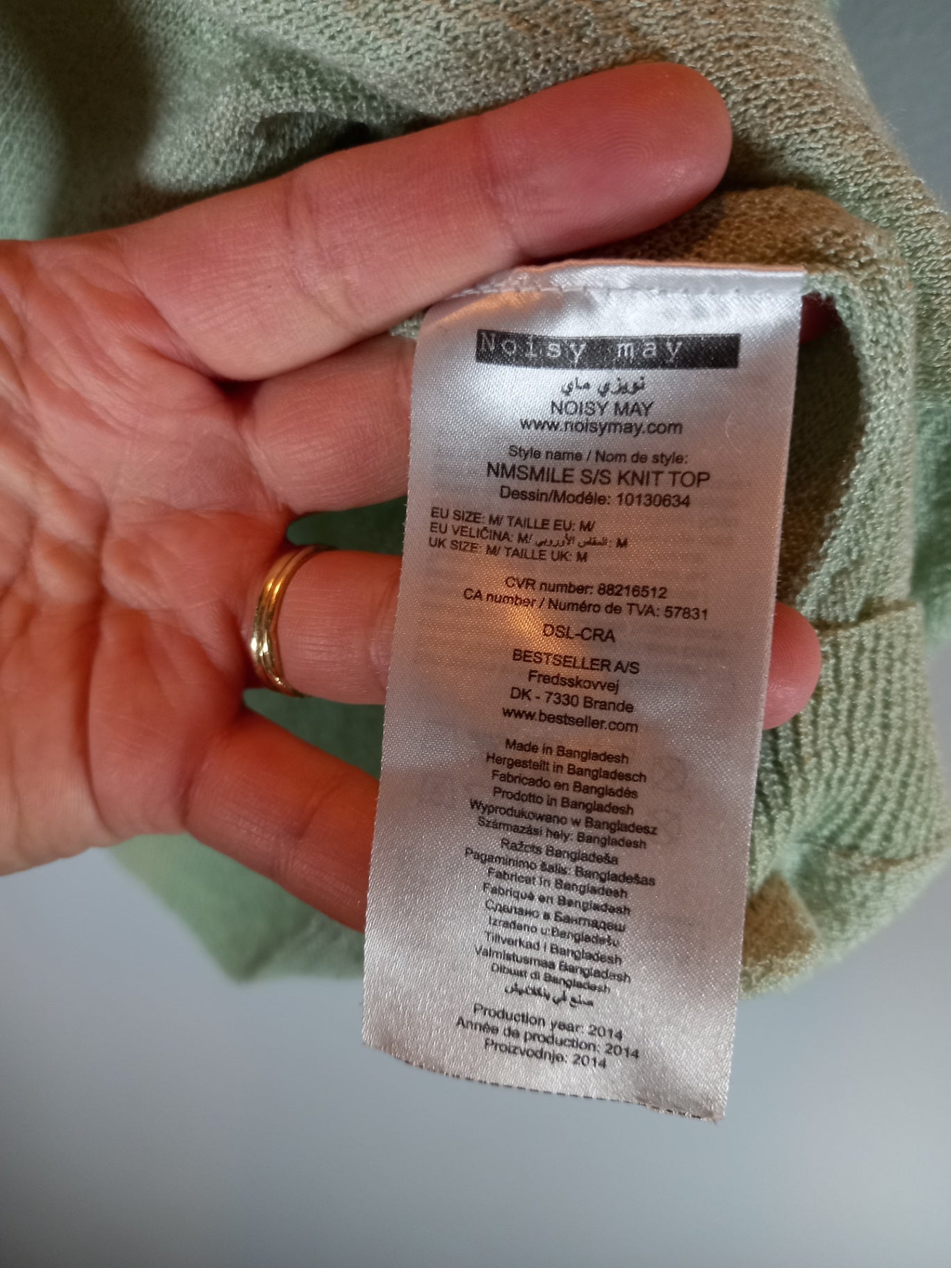 Noisy May Sage Green Sweater Sz M