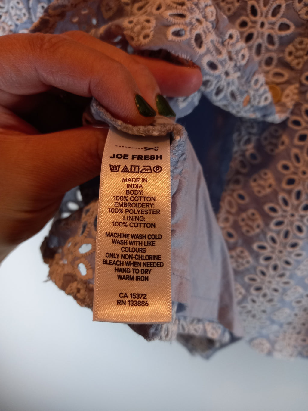 NWT Joe Fresh Blue & White Blouse Sz S