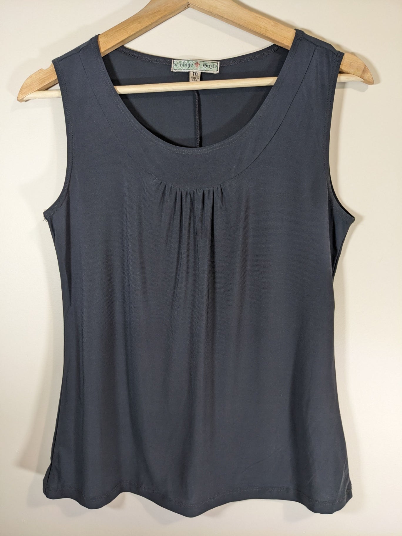 Vintage Suzie Dark Grey Blouse - Medium
