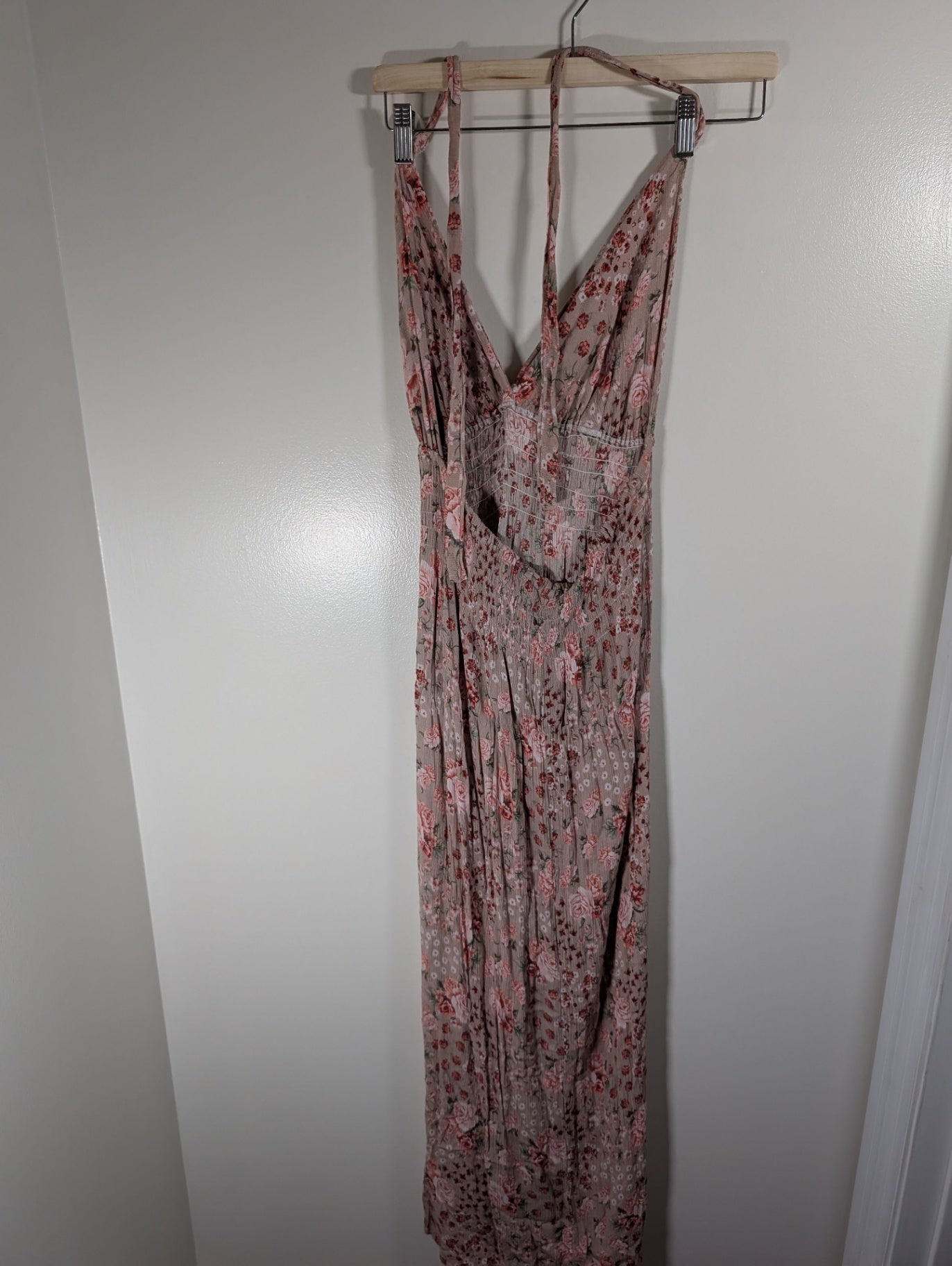 No label floral halter dress - appears medium
