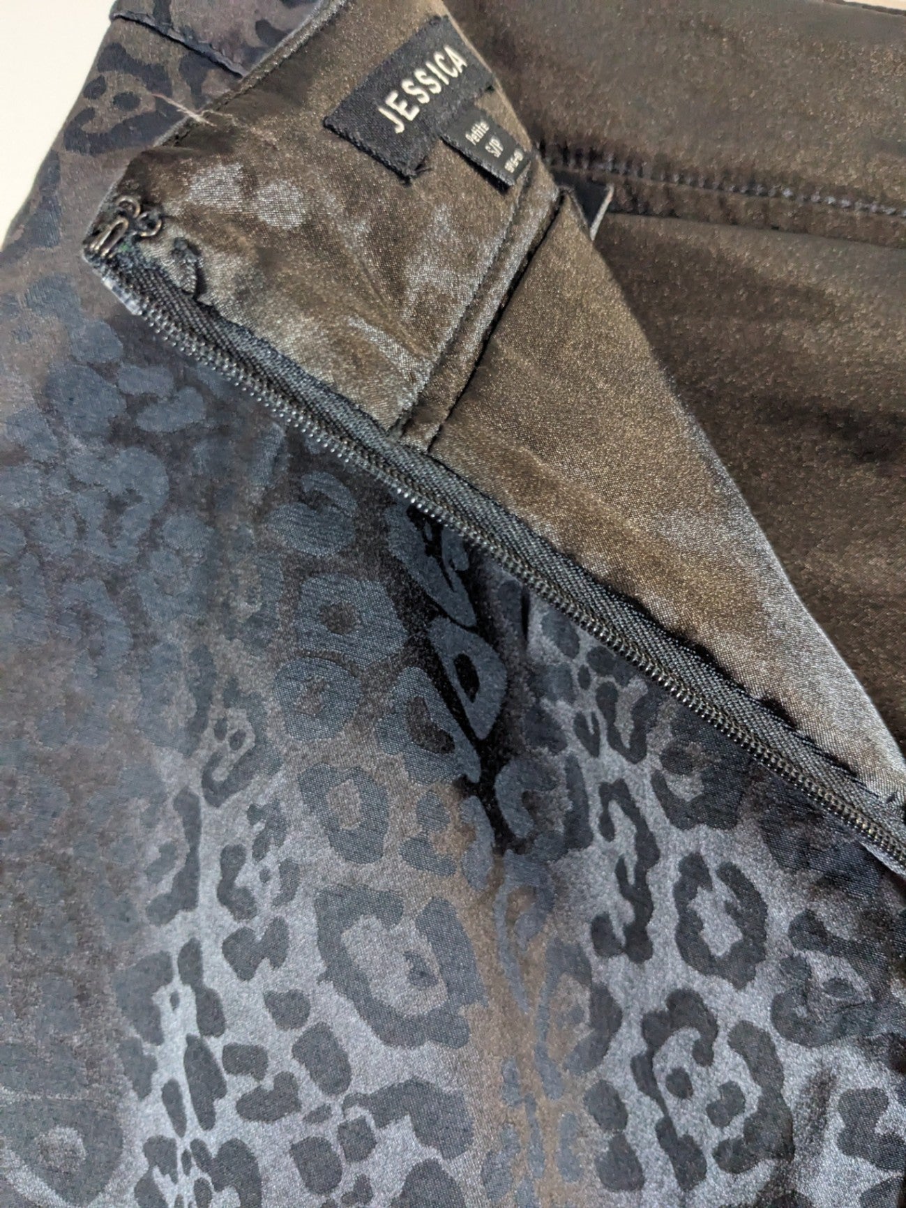 Jessica Black Leopard Pencil Skirt - Small