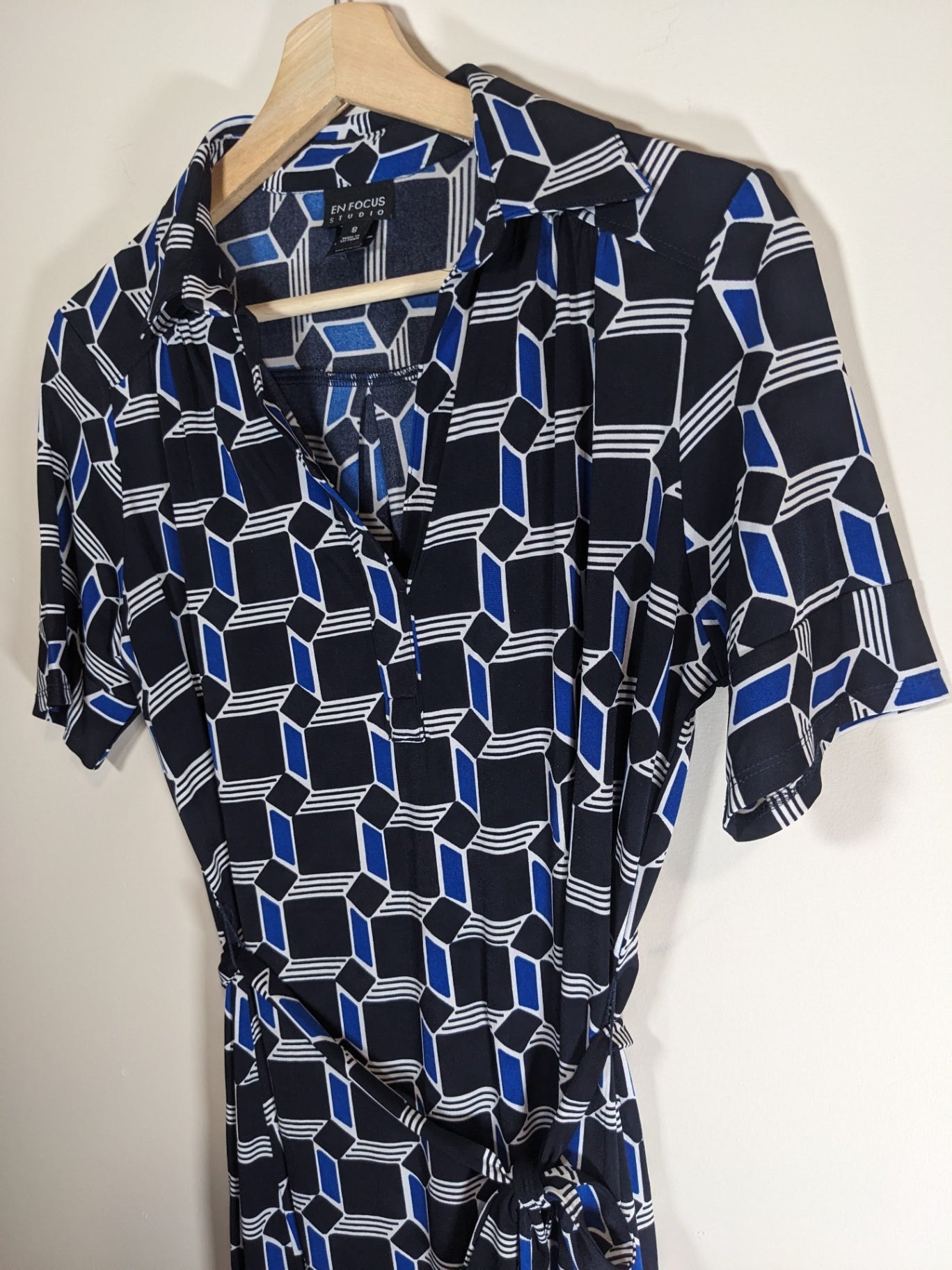 Enfocus Studio Belted Shirt Dress Sz 8