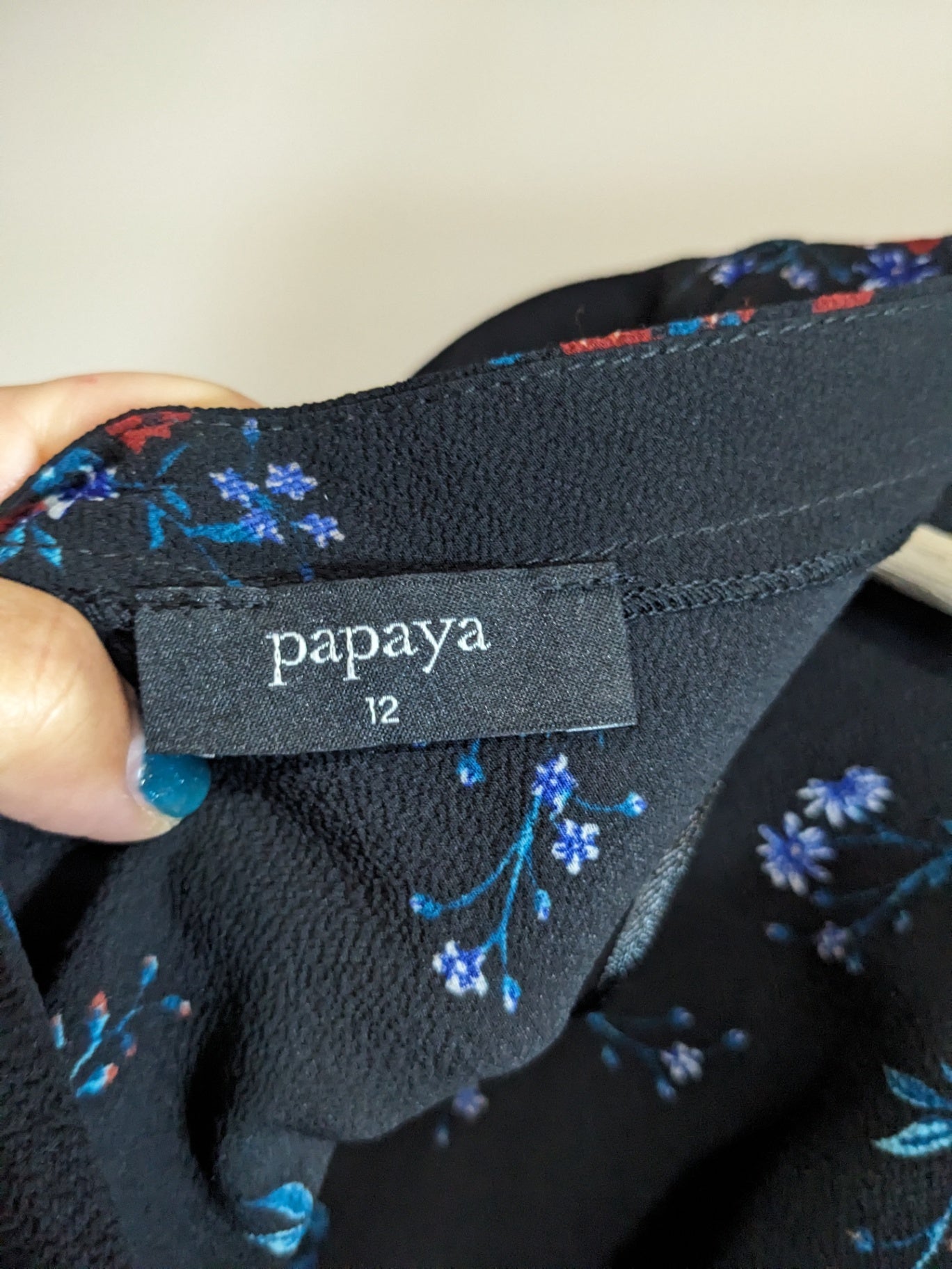 Papaya Black Floral Dress (UK) Sz 12