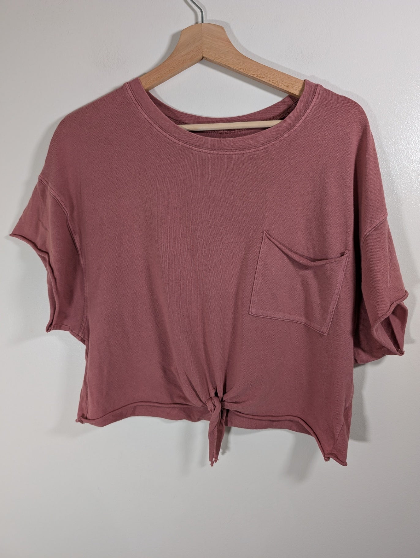 Offline by Aerie crop tie front tee - Small