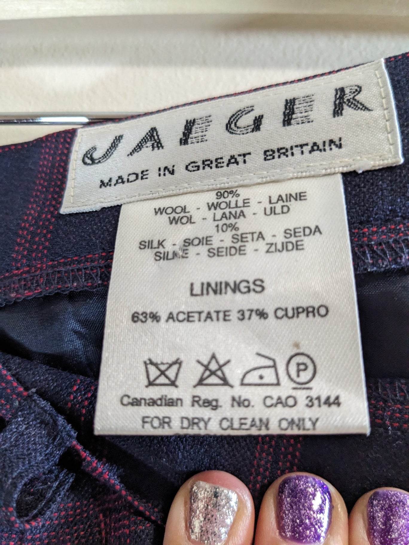 Jaeger Plaid Wool/Silk Skirt - appears xs