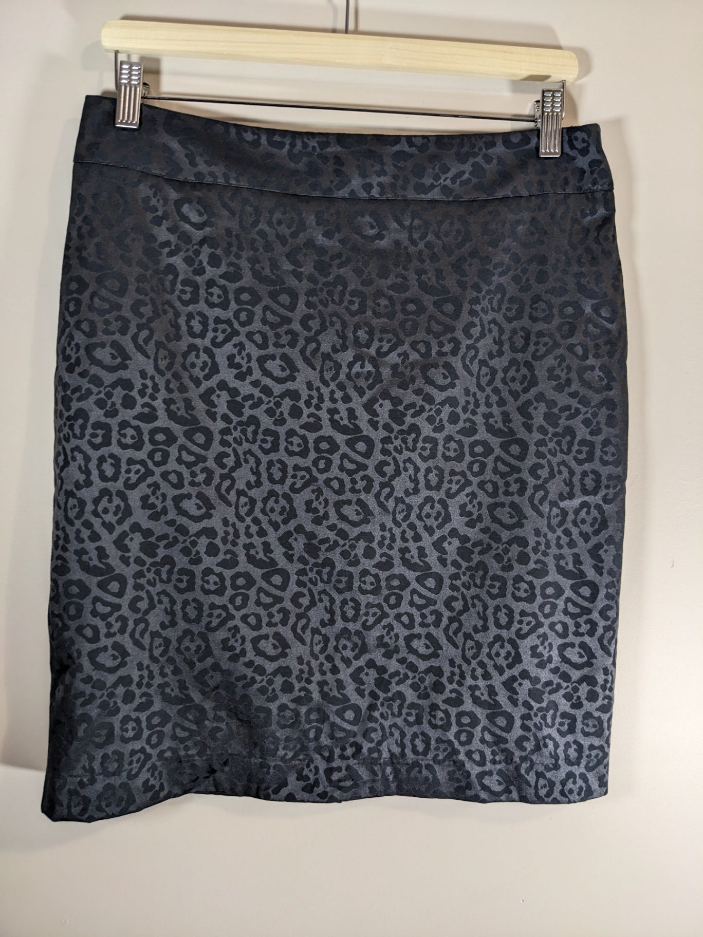 Jessica Black Leopard Pencil Skirt - Small