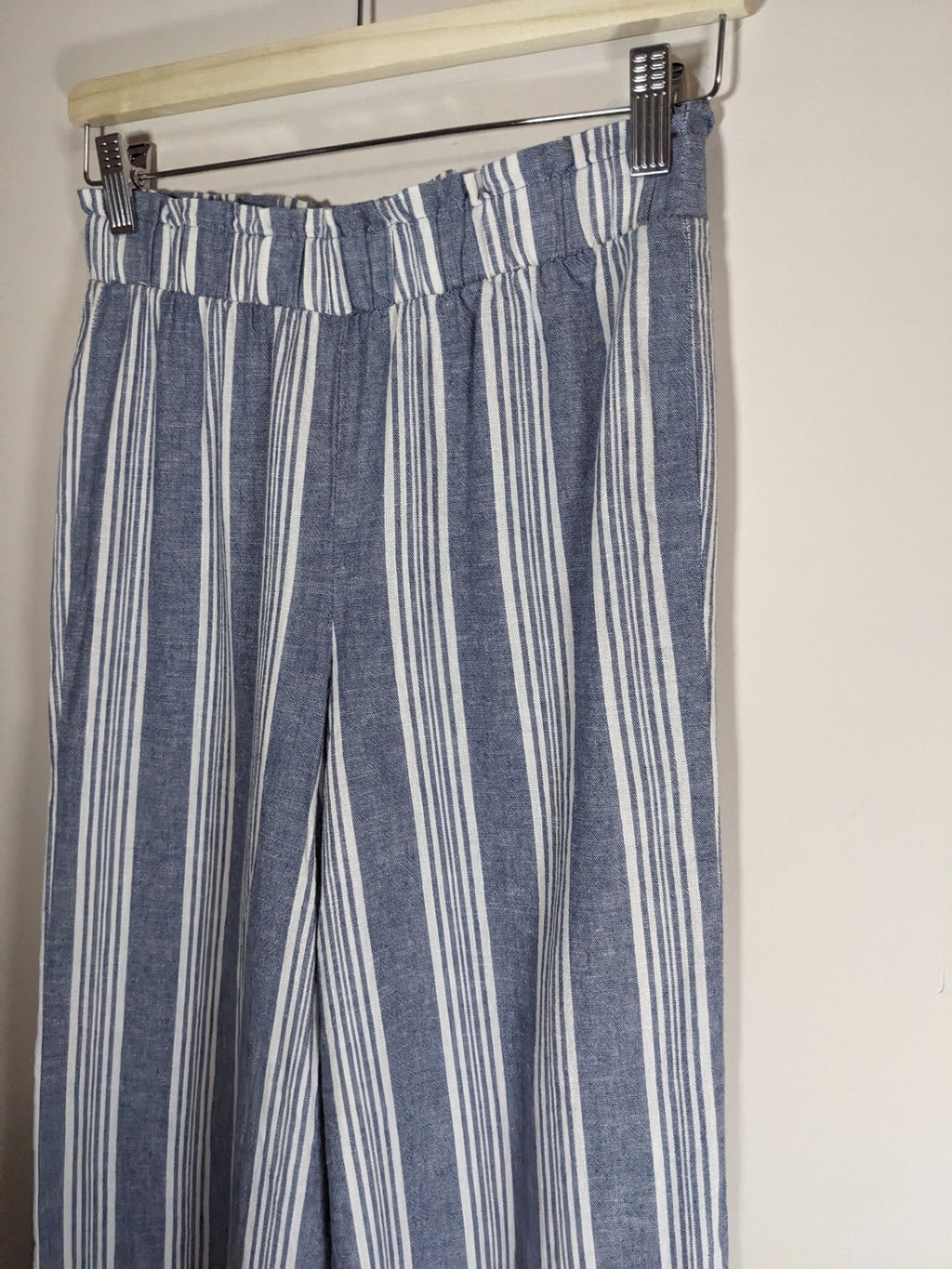 Pink Rose Striped Linen Pants - Small
