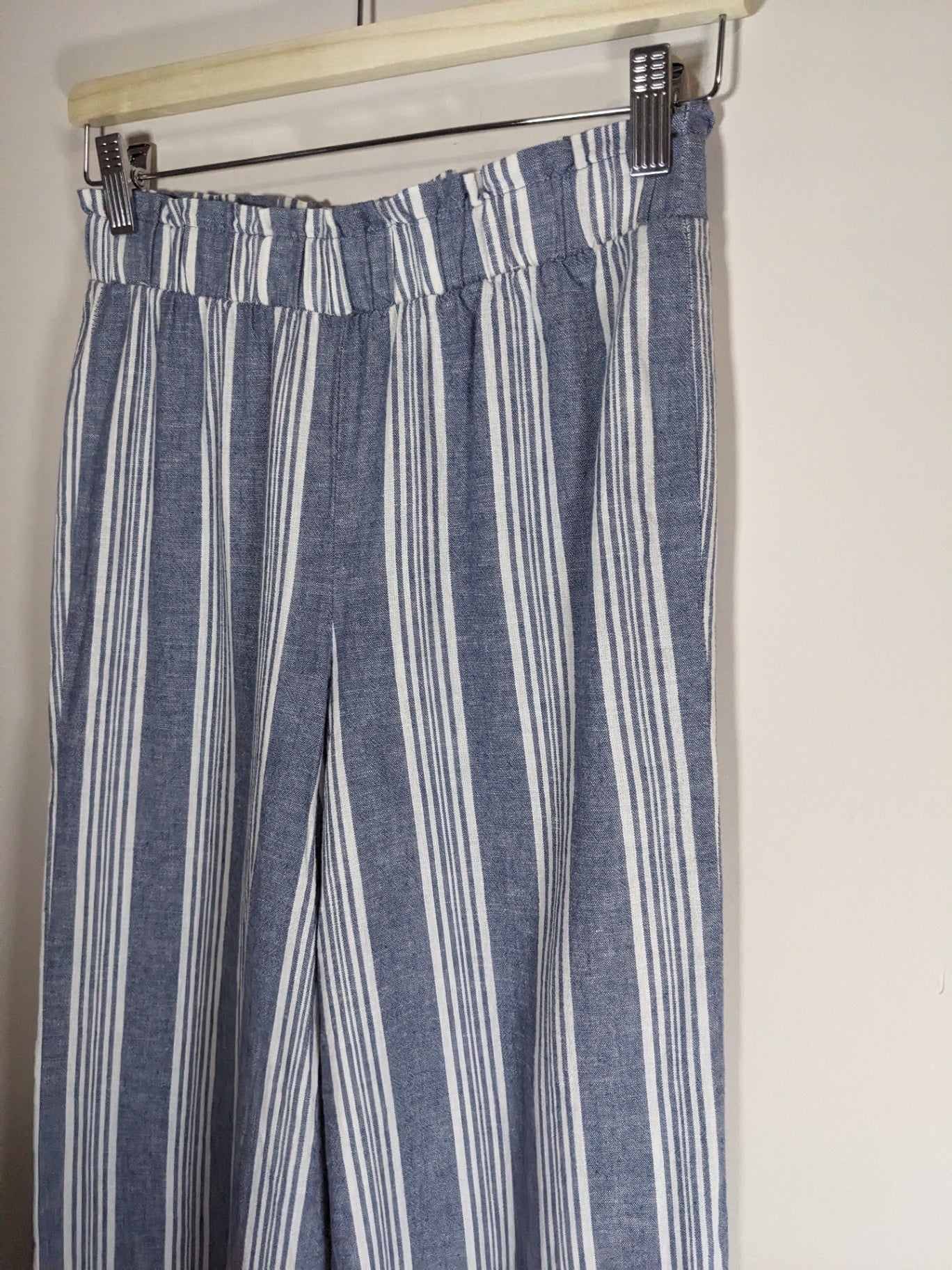 Pink Rose Striped Linen Pants - Small