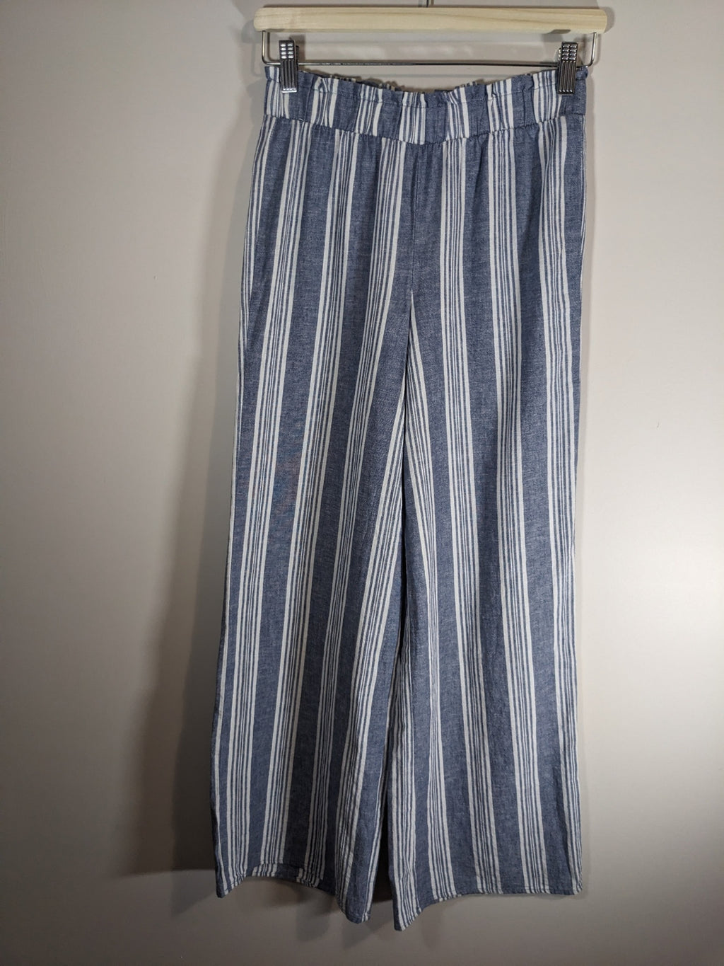 Pink Rose Striped Linen Pants - Small