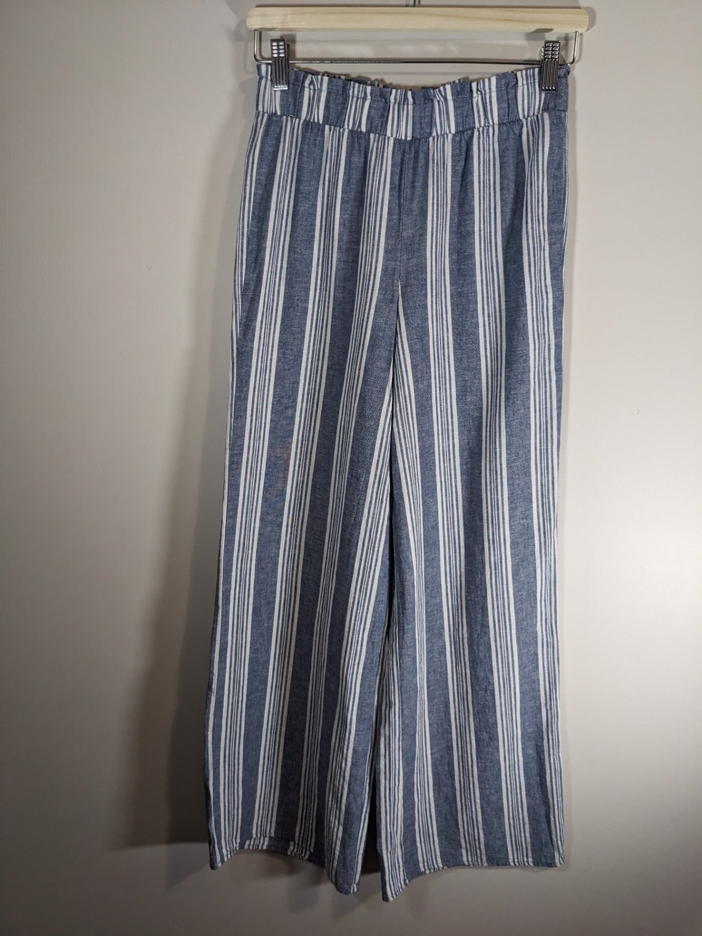 Pink Rose Striped Linen Pants - Small