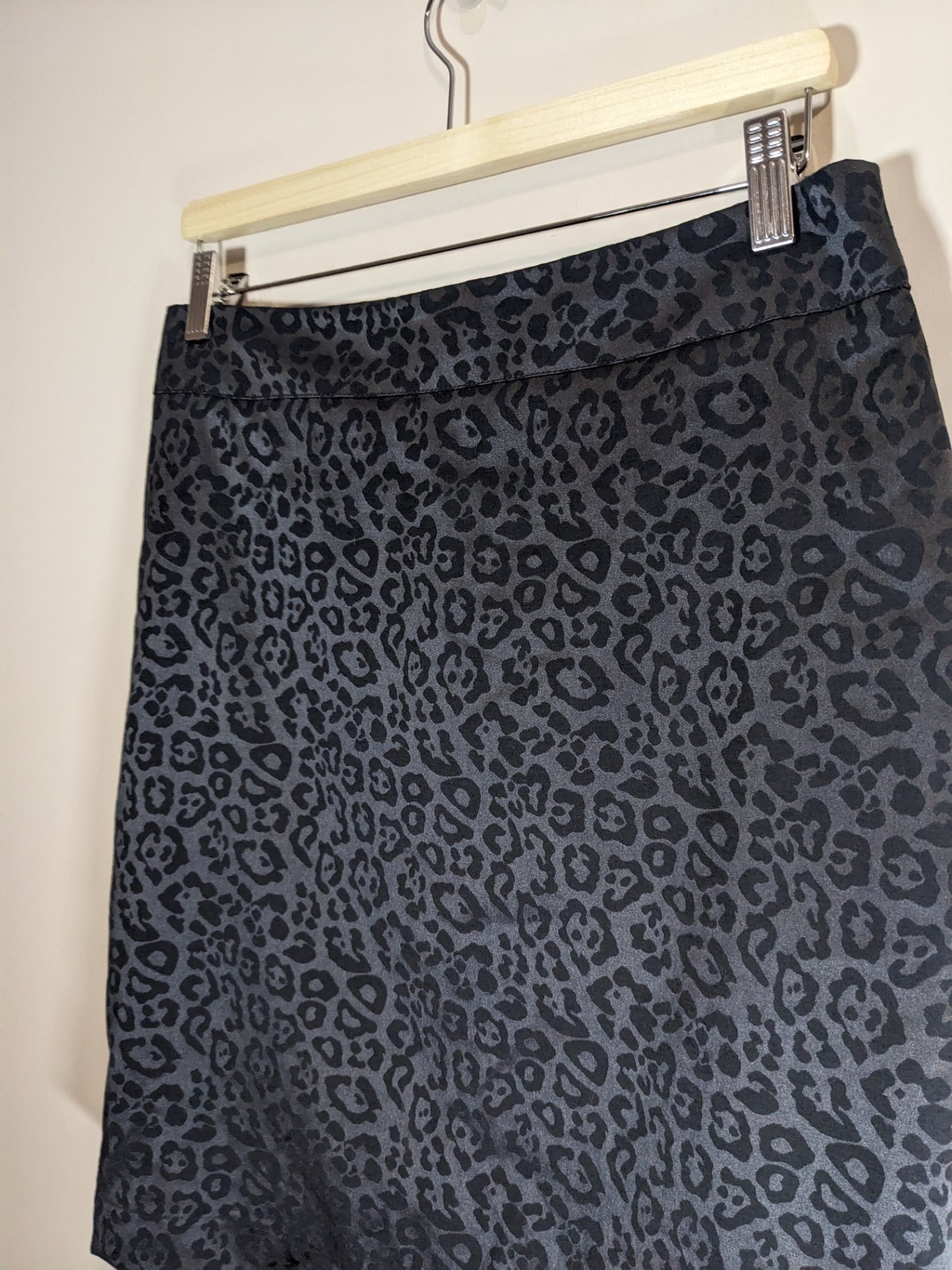 Jessica Black Leopard Pencil Skirt - Small