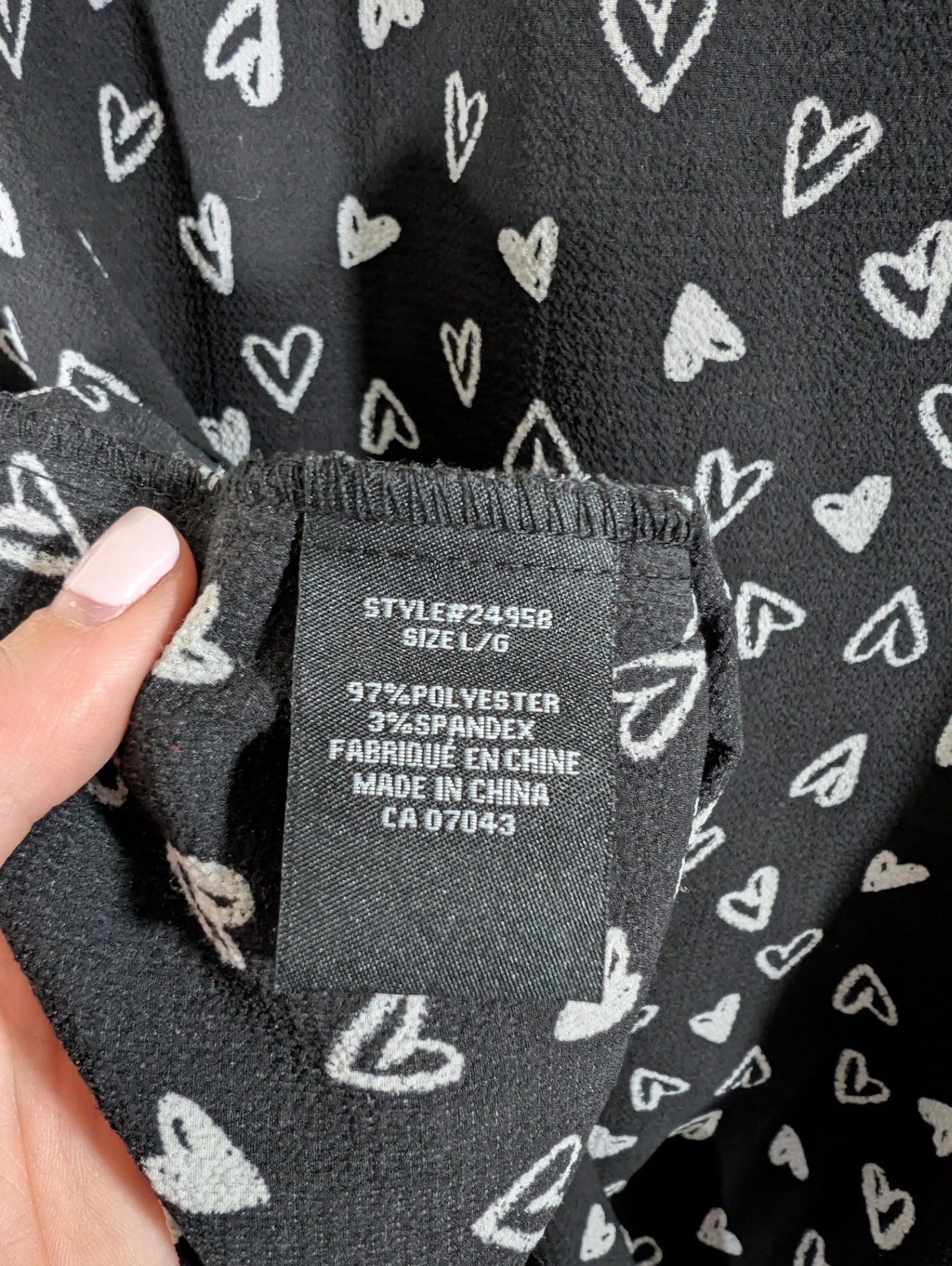 No label Black Heart Blouse - Large