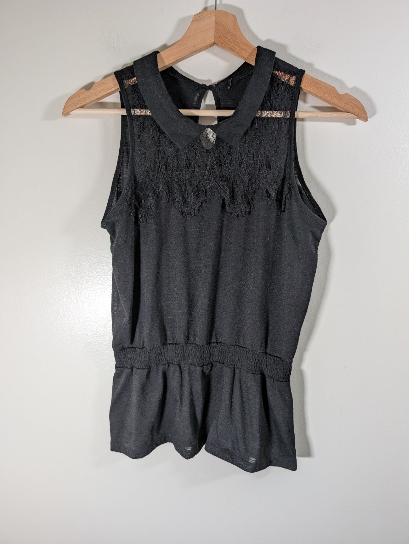 No label Black Collared Blouse - Small