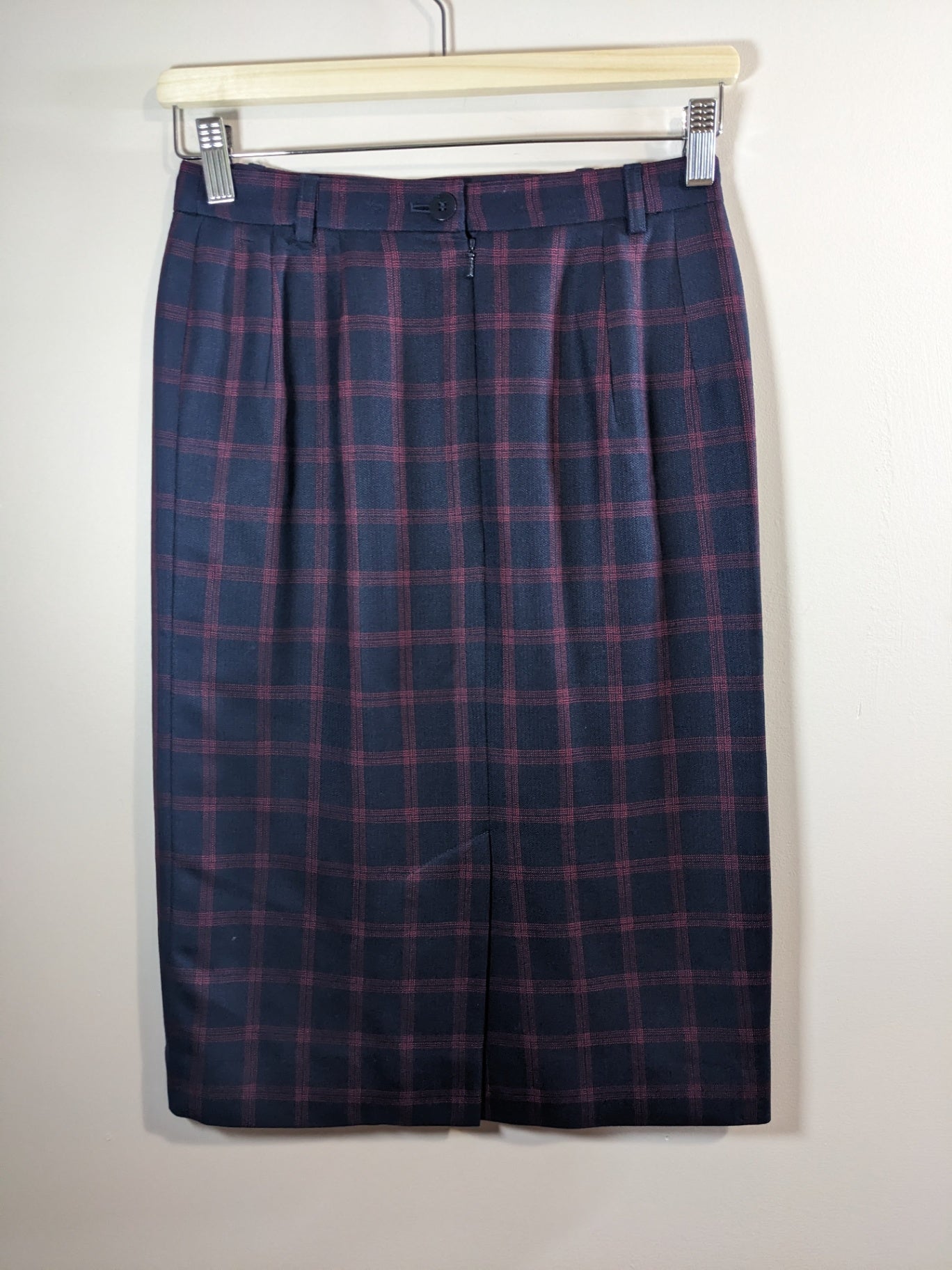 Jaeger Plaid Wool/Silk Skirt - appears xs