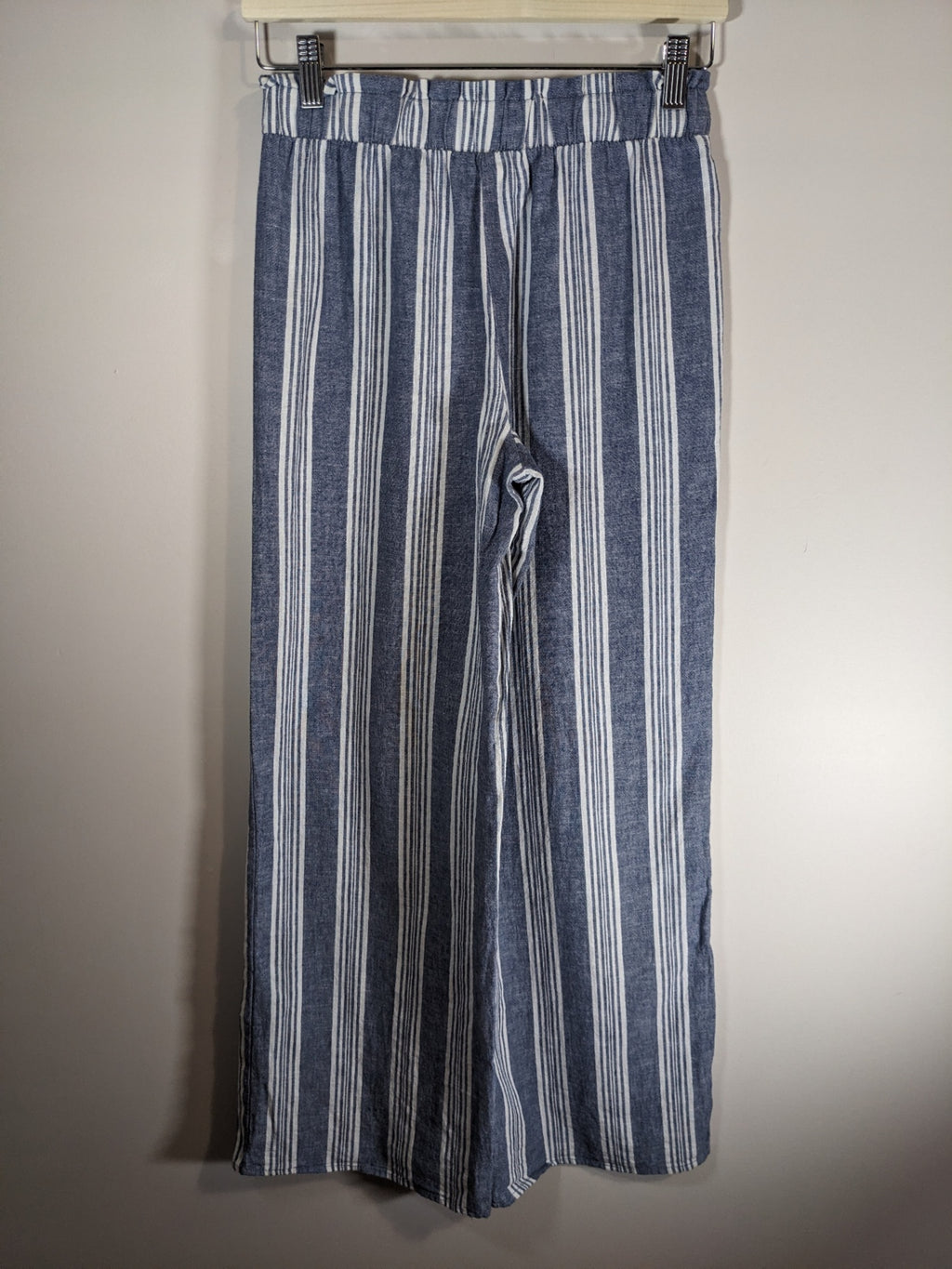 Pink Rose Striped Linen Pants - Small