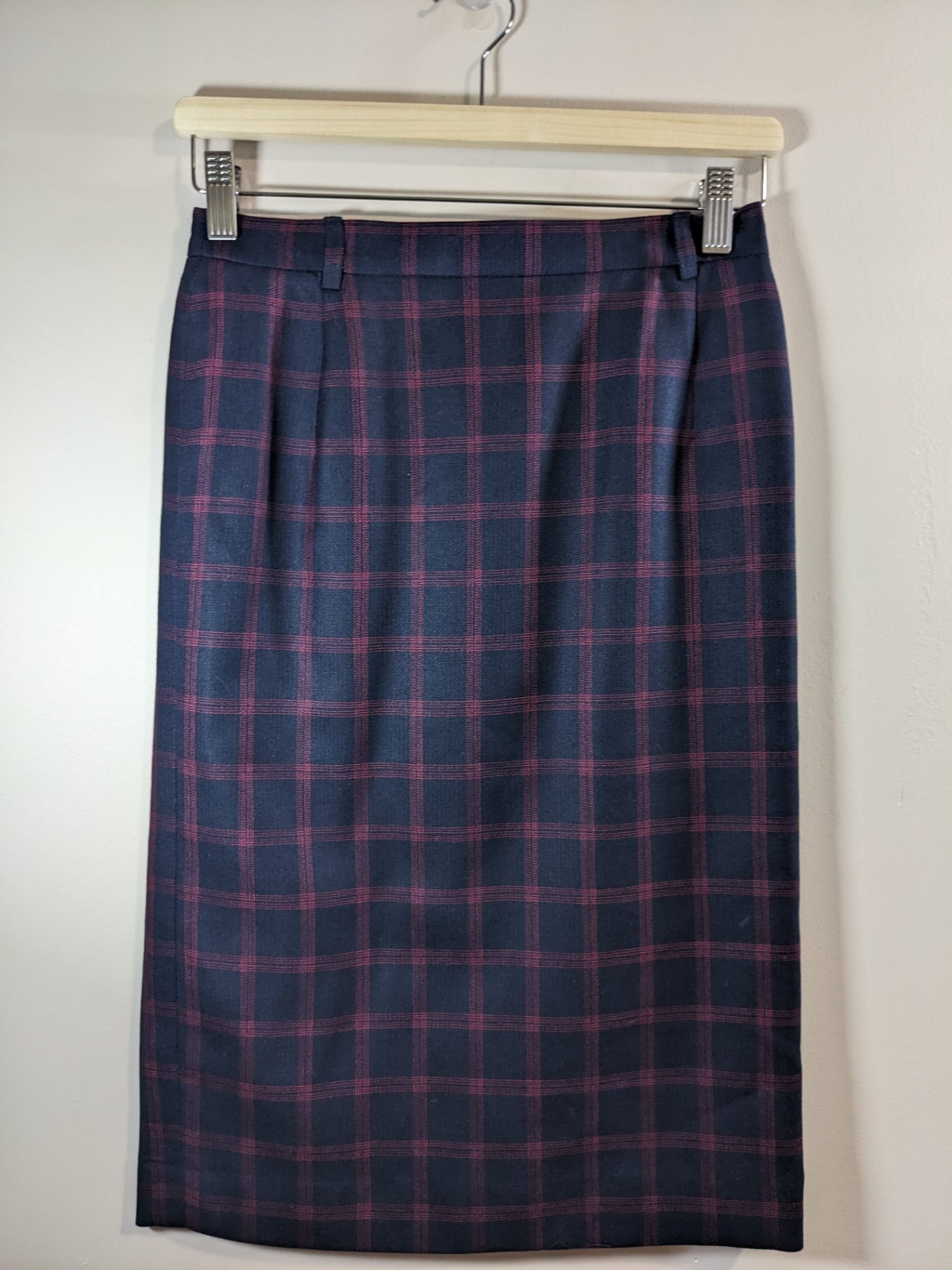 Jaeger Plaid Wool/Silk Skirt - appears xs