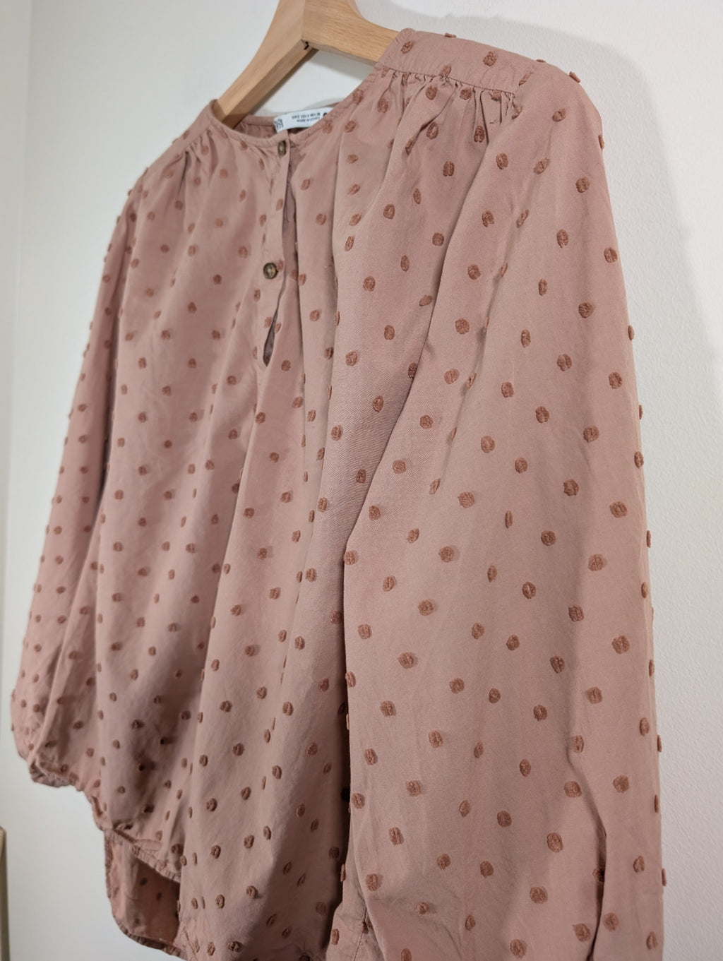 Zara pink polka-dot blouse - Small