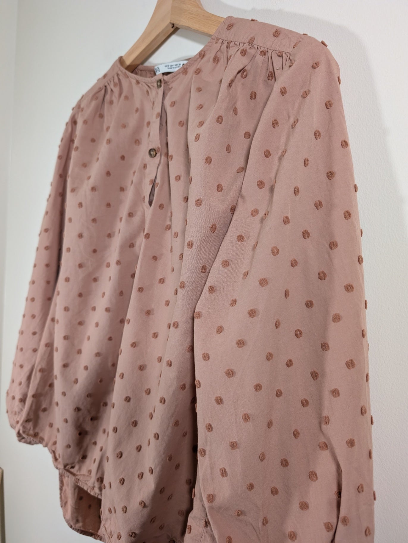 Zara pink polka-dot blouse - Small