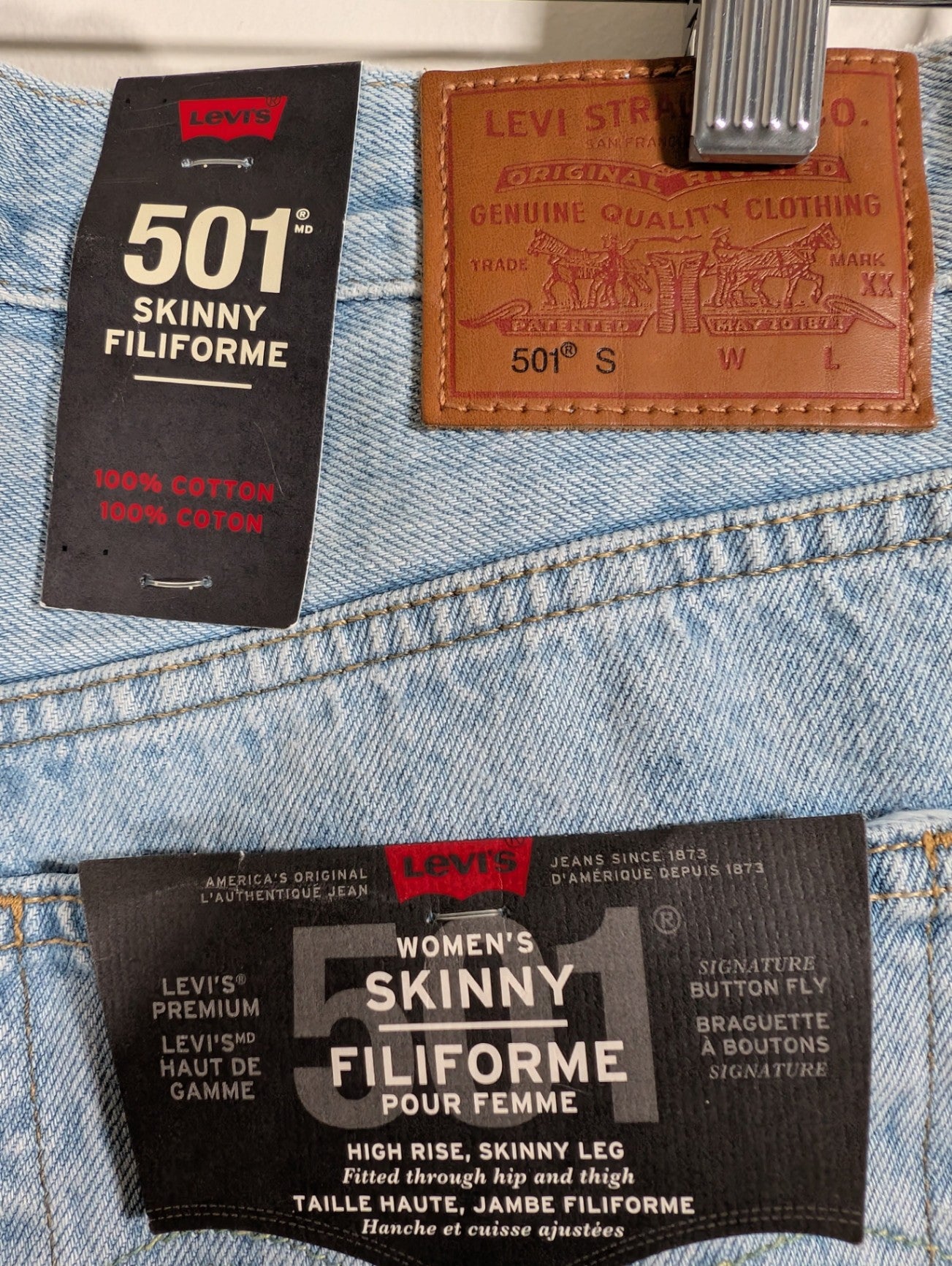 NWT Levi's 501 skinny jean - SZ 28